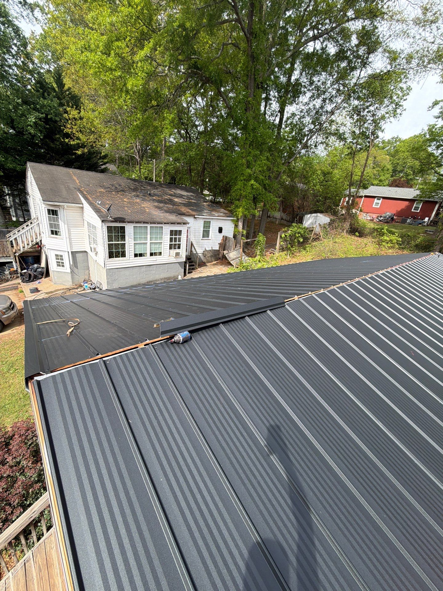 29-Gauge Apex Metal Roof Installation in Greenville, SC | High Definition Matte Black by Roofers LLC