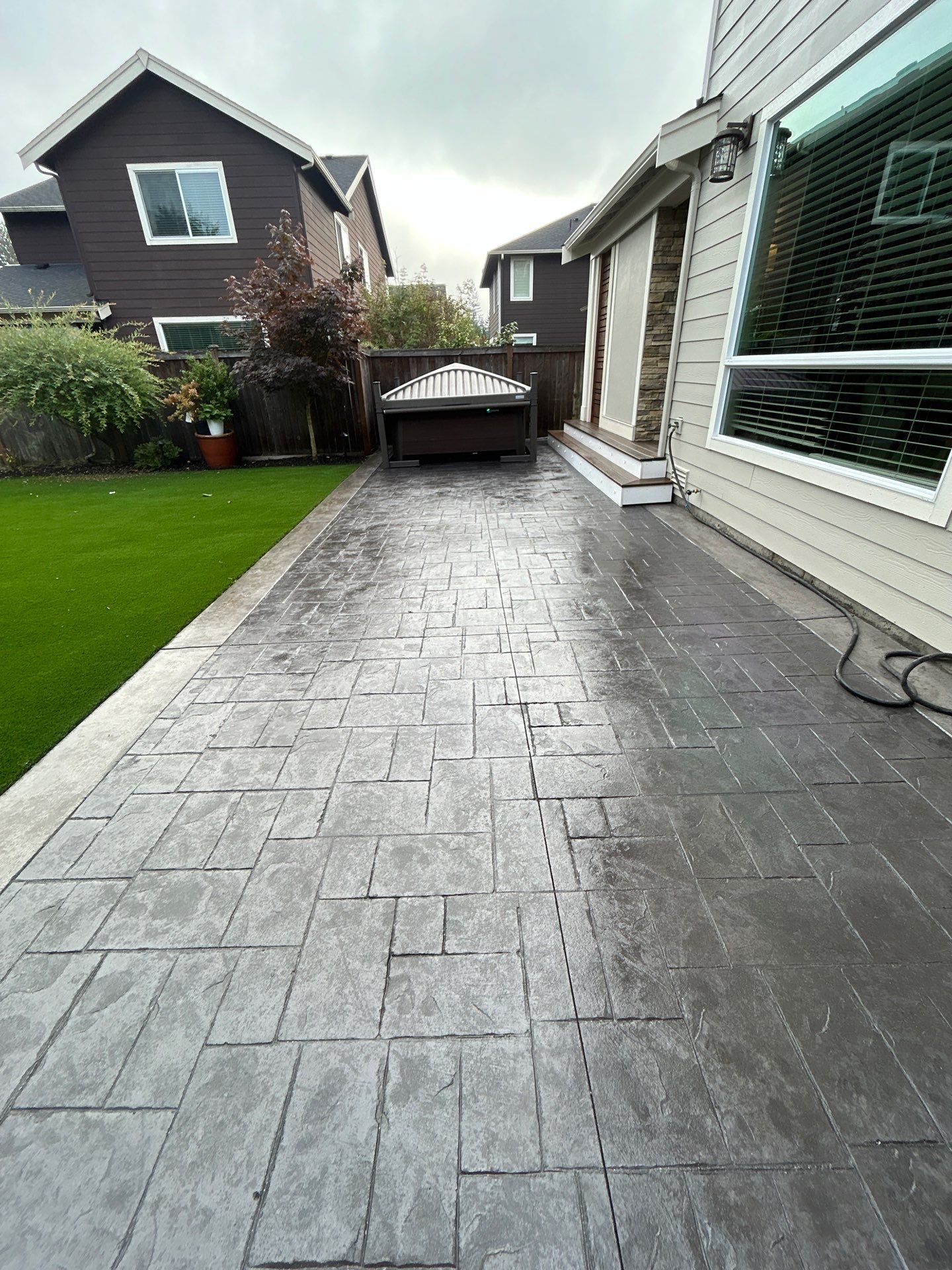 Stamped Concrete Driveway with Sealed Finish | Everett  by Jireh Asphalt & Concrete Inc 