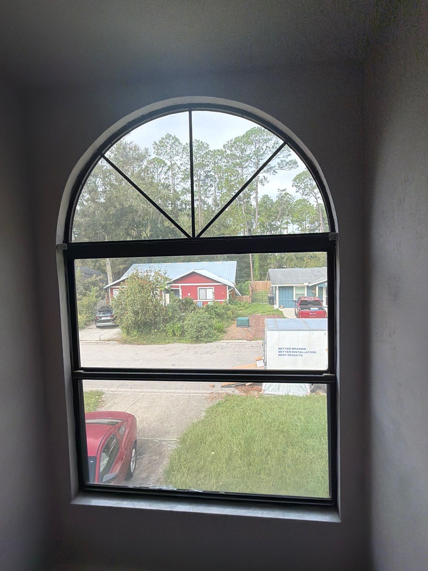Custom Arched Transom and Sliding Patio Door Replacement in Gainesville by Windows & Doors Store