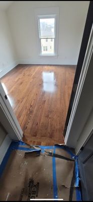 Upstairs Hardwood Flooring Installation and Custom Staining in Atlanta