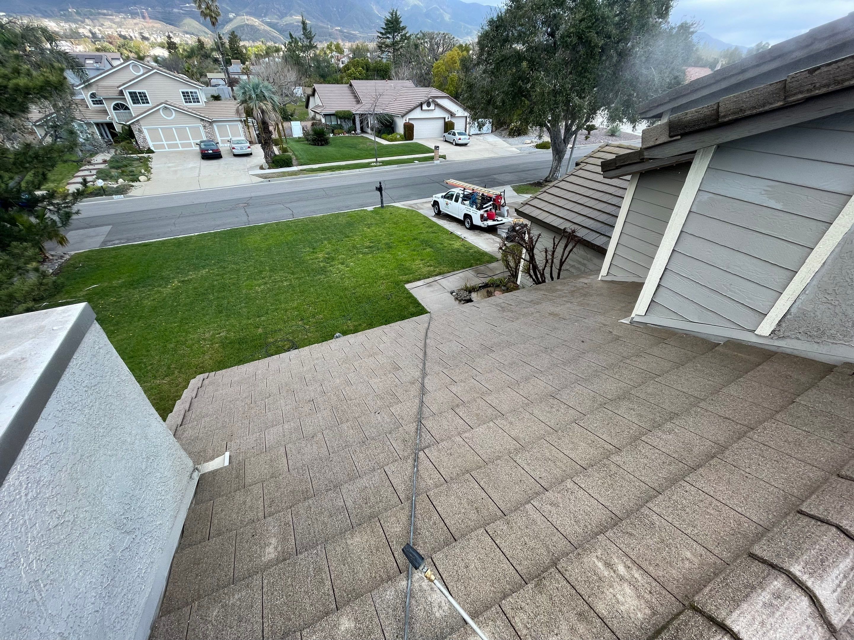 Roof Washing in Rancho Cucamonga Ca by Palm Coast Solar Cleaning