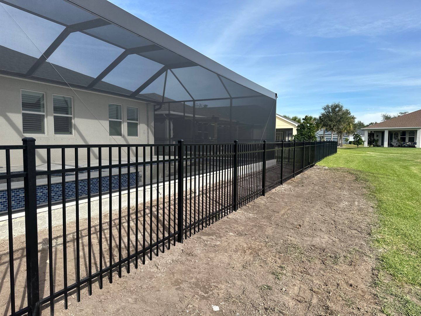 Aluminum Fence Installation using Black 3 Rail Aluminum Fence by Asap fence and gates, LLC