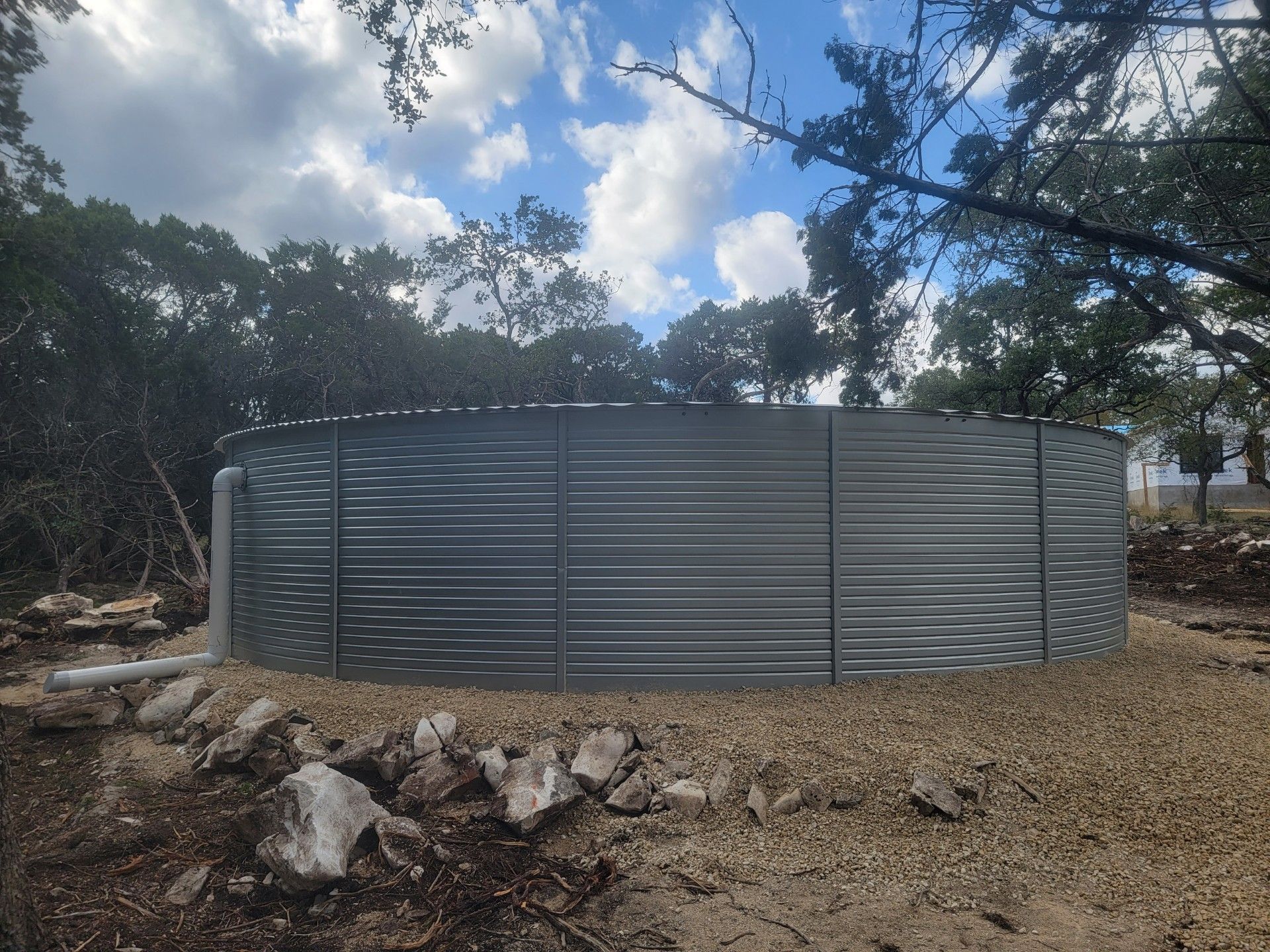 Major Addition using 52000 gallon Pioneer (XLR 40/2 ZN) in silver by Hill Country Rain Water