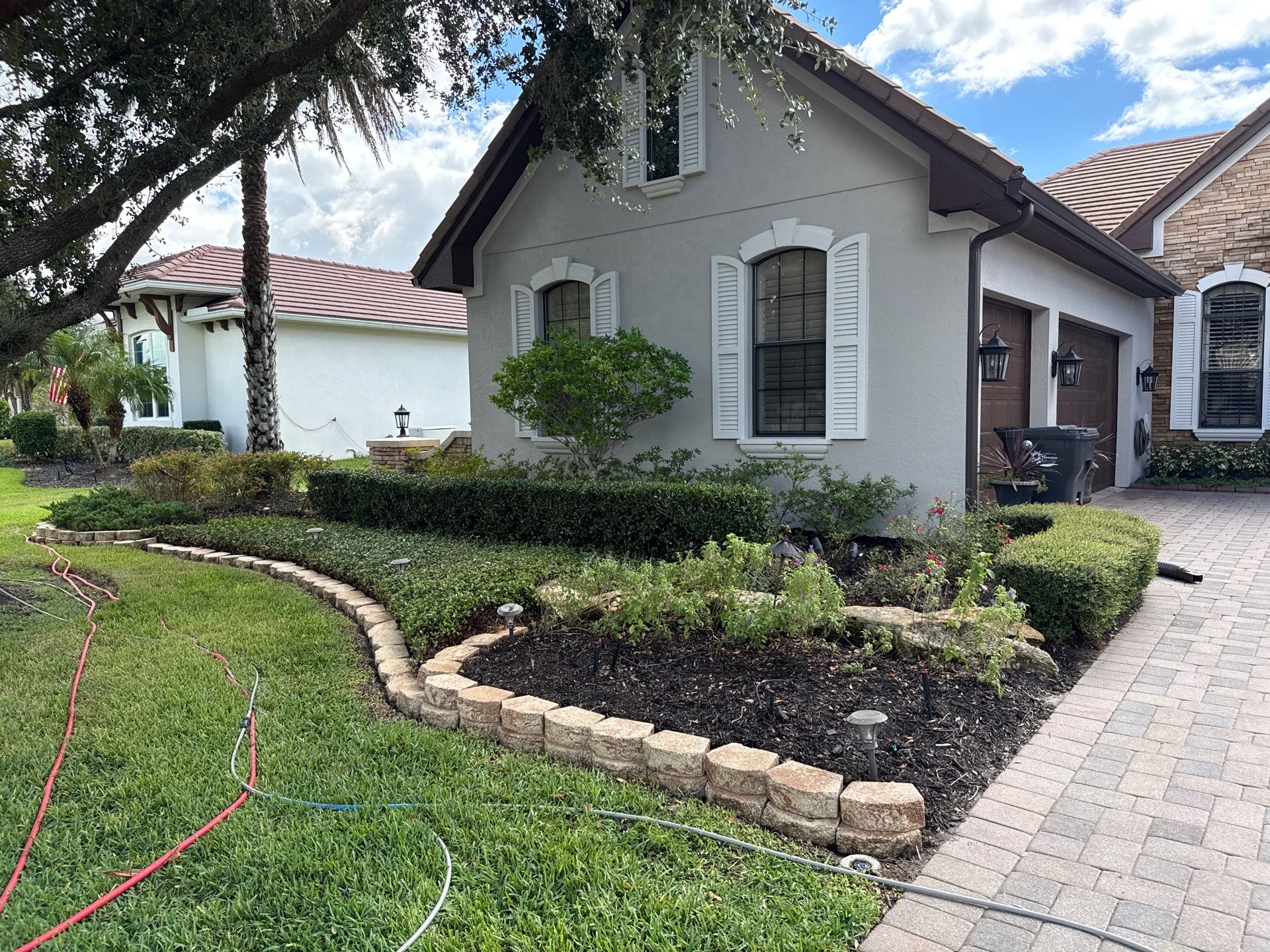 Tile Roof, Paver Pool Deck & Flowerbed Curbing Cleaning | Winding River Bradenton, FL Transformation by Sunshine AquaWash
