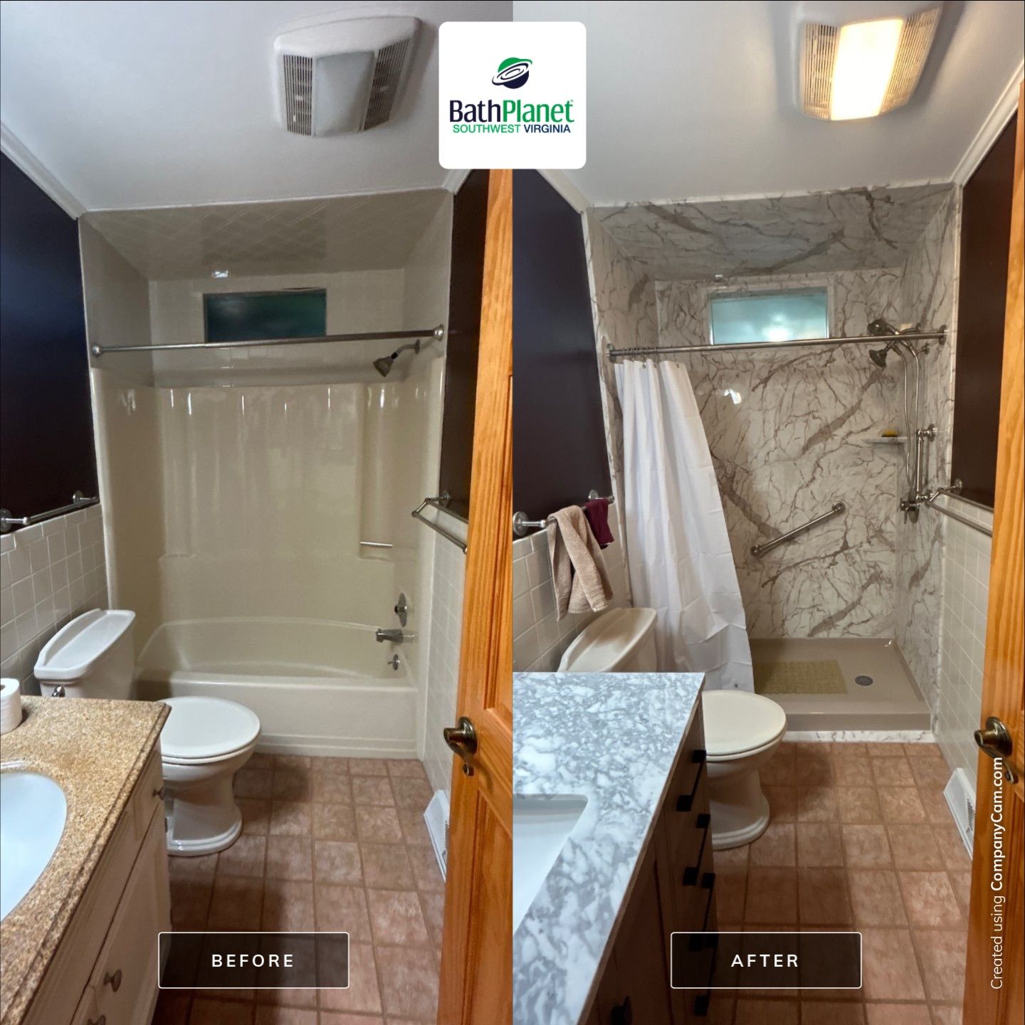 Tub to Shower w Window by BathPlanet SW Virginia