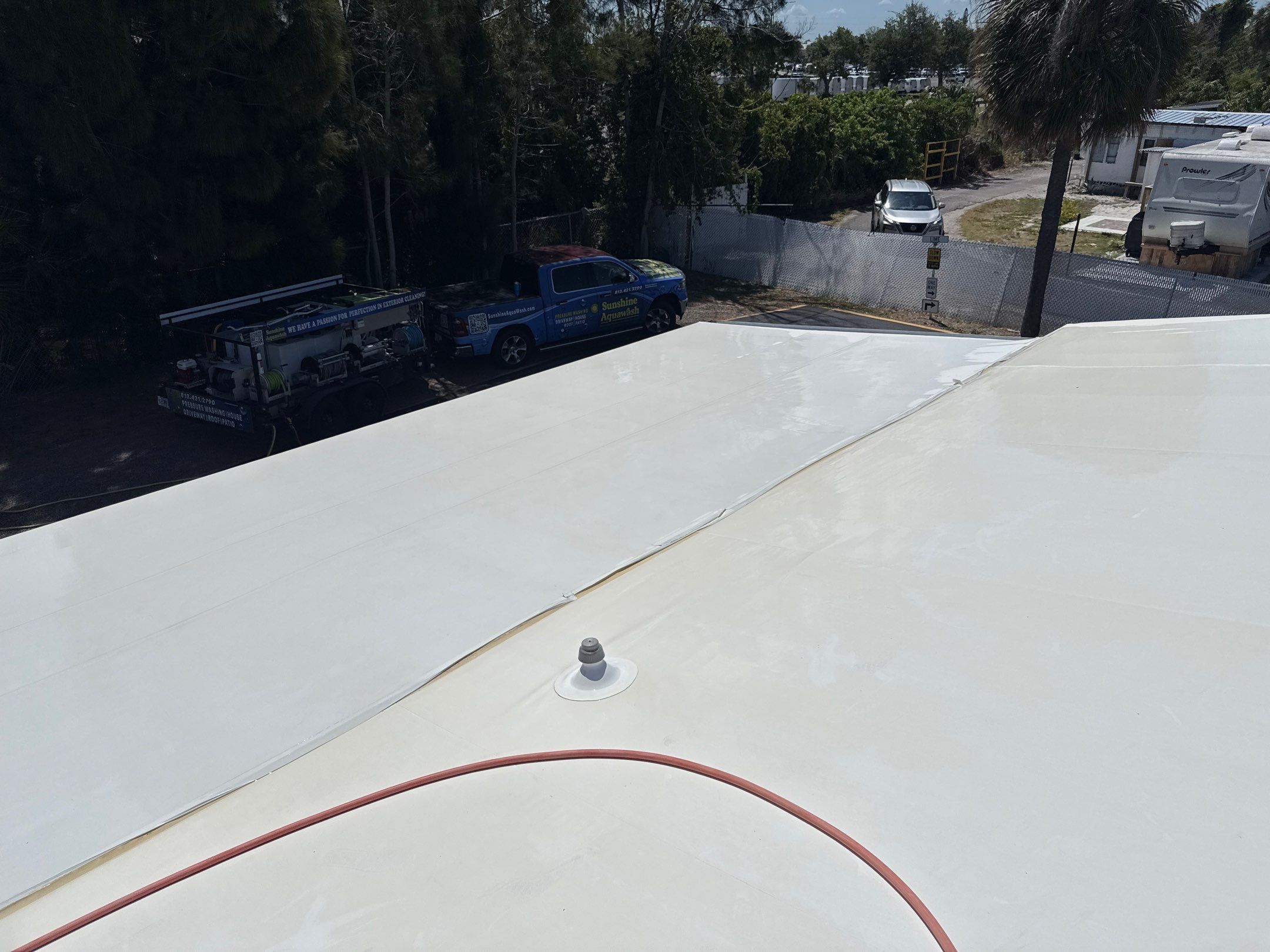 Mobile Home Soft Wash & TPO Roof Cleaning in Plaza Estates – Bradenton, FL by Sunshine AquaWash
