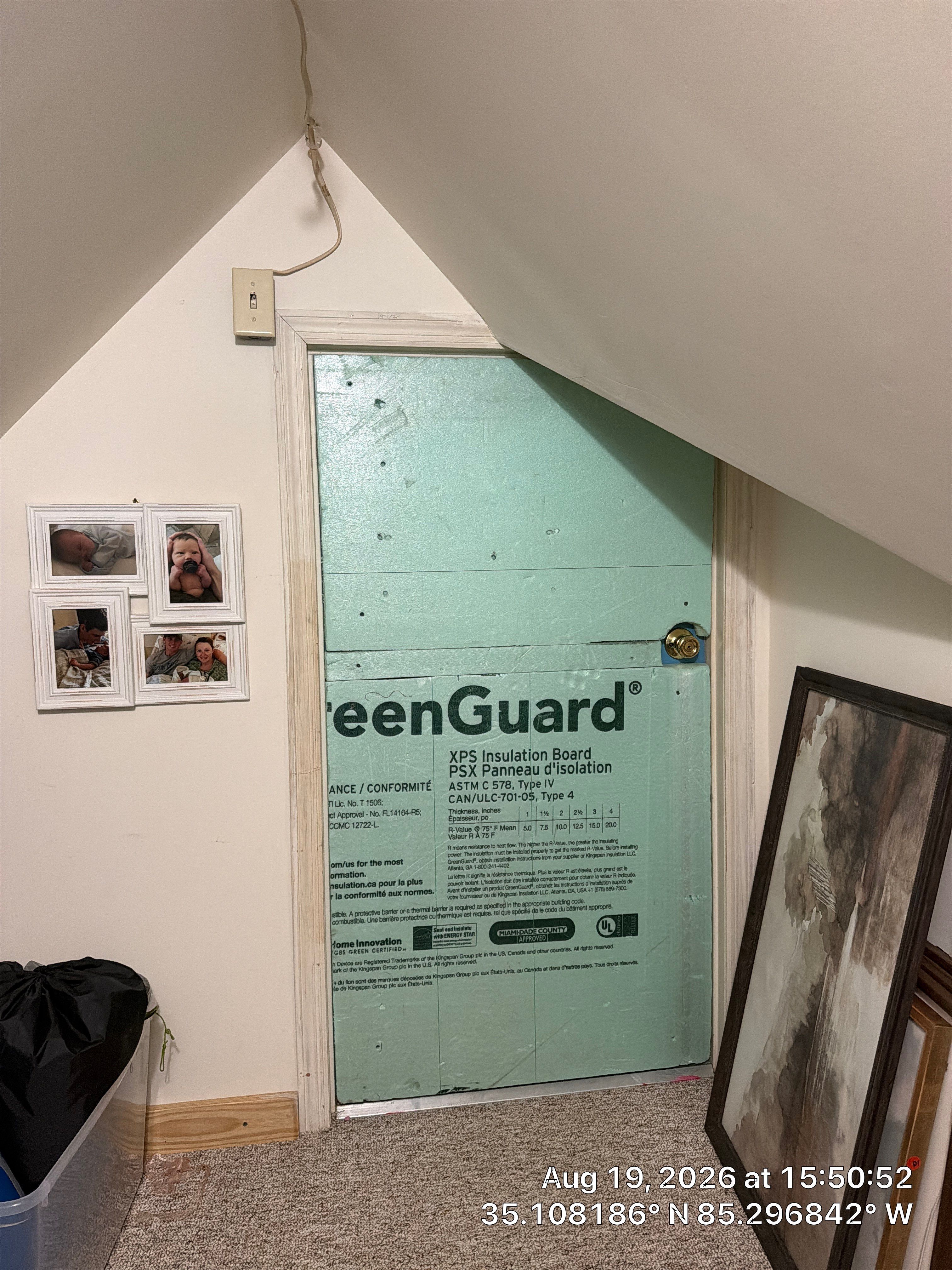 Attic Storage Access Insulation Using GreenGuard XPS Board in Chattanooga by CompanyCam Sales Demo