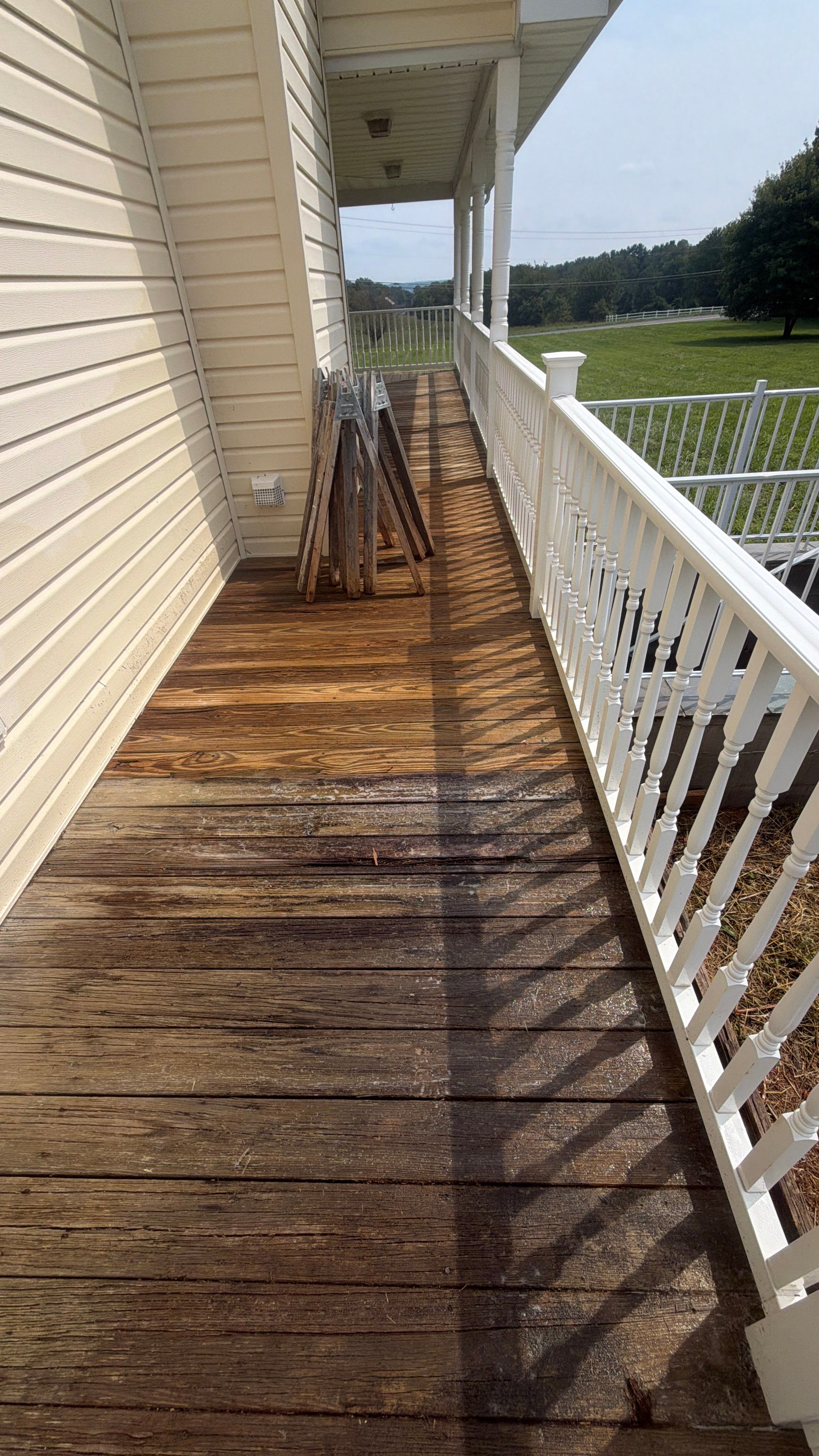 Vinyl Siding House Washing and Wood Deck Restoration in Carroll County by Baltimore Pressure Washers Inc.