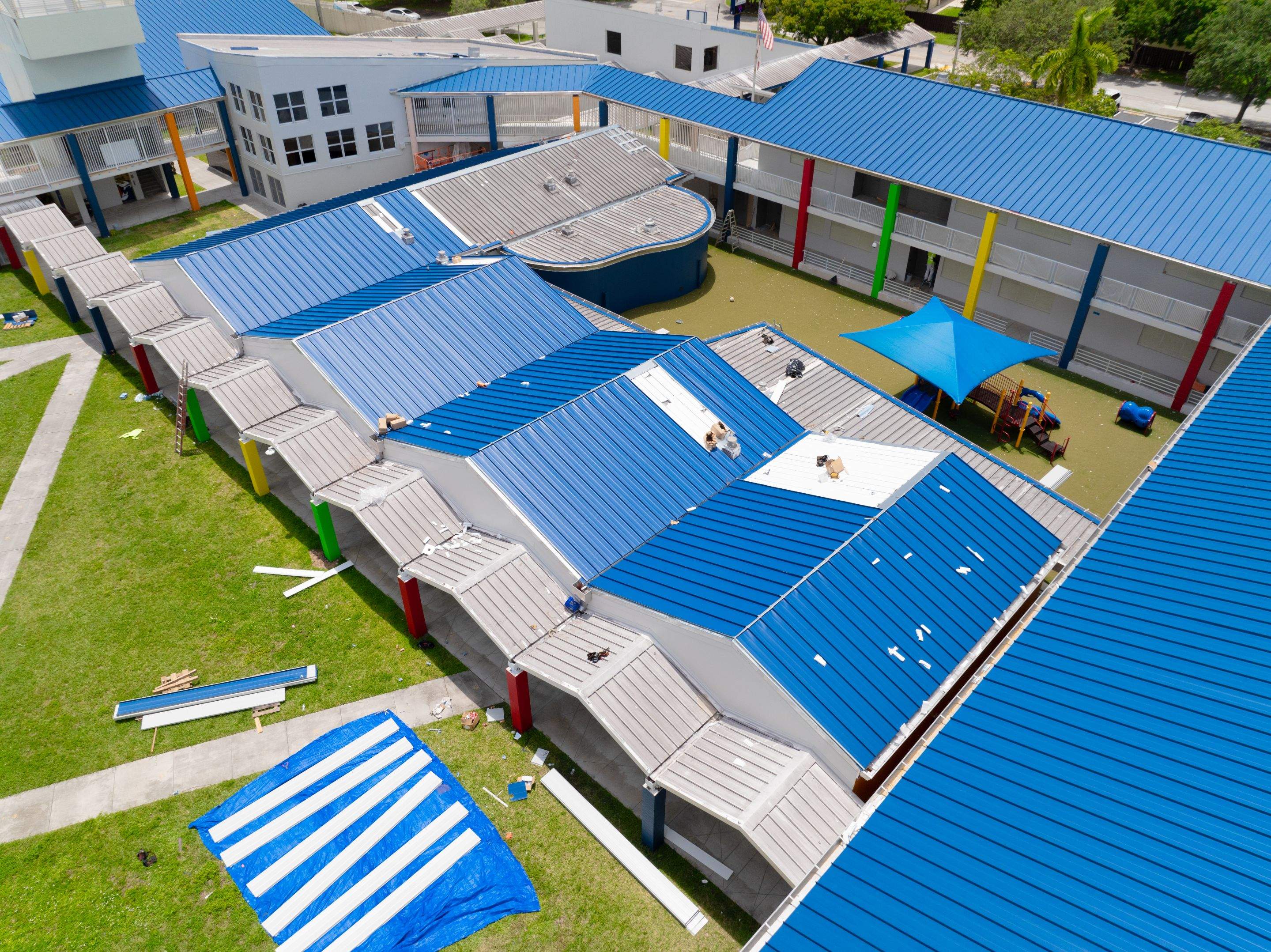24ga 1.5" Mechanical Seam Slate Blue by Total Roofing System The Metal Roof Experts
