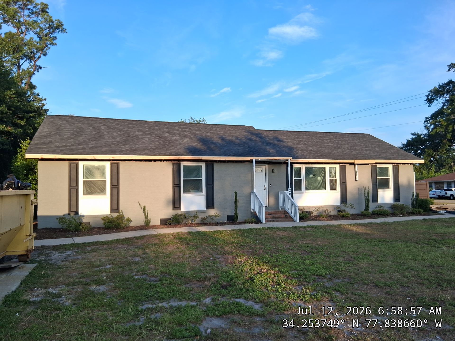 Fire Damage Restoration in Progress for Wilmington Single-Story Home by RGR Construction and Roofing, LLC