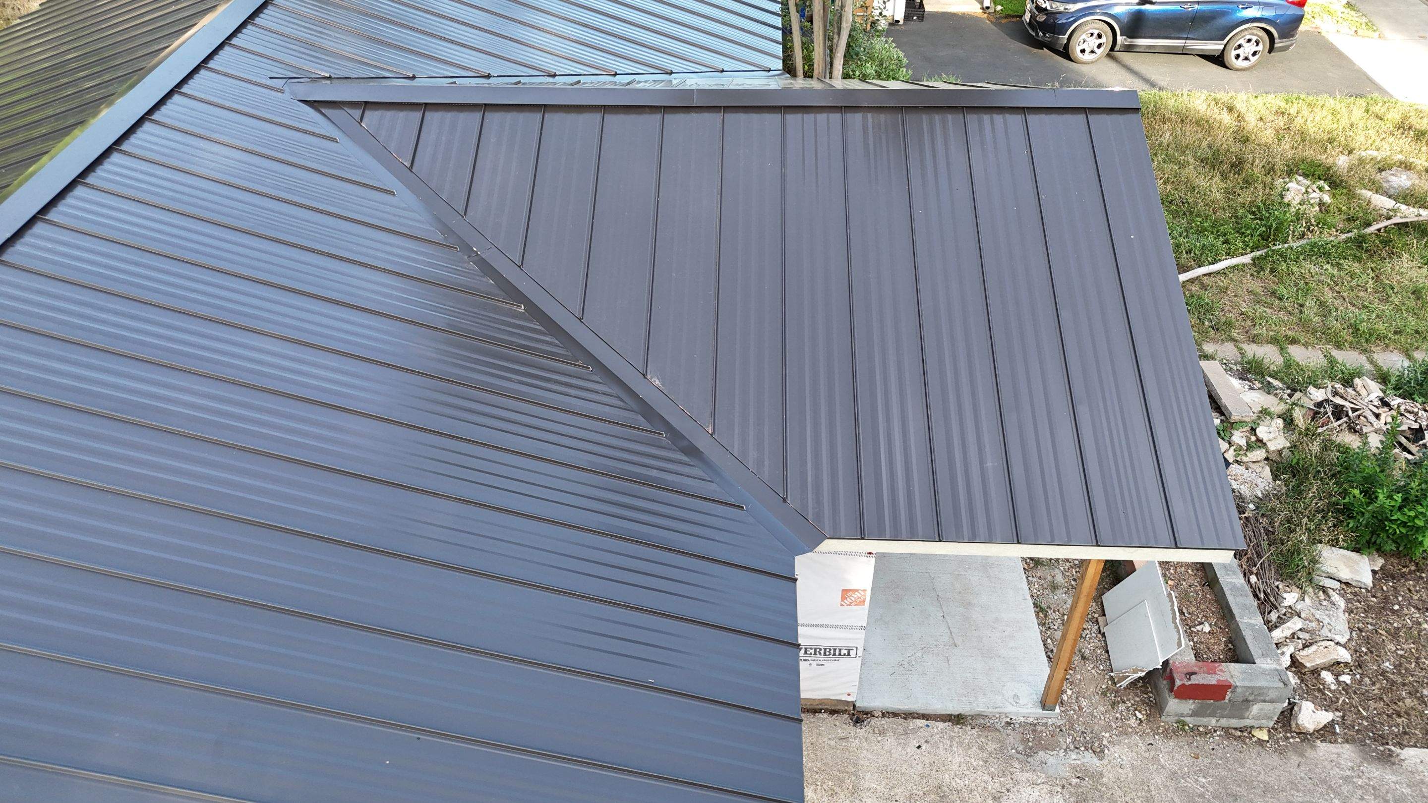Dark Bronze - L&A Standing Seam with Striations by RoofsOnly.com