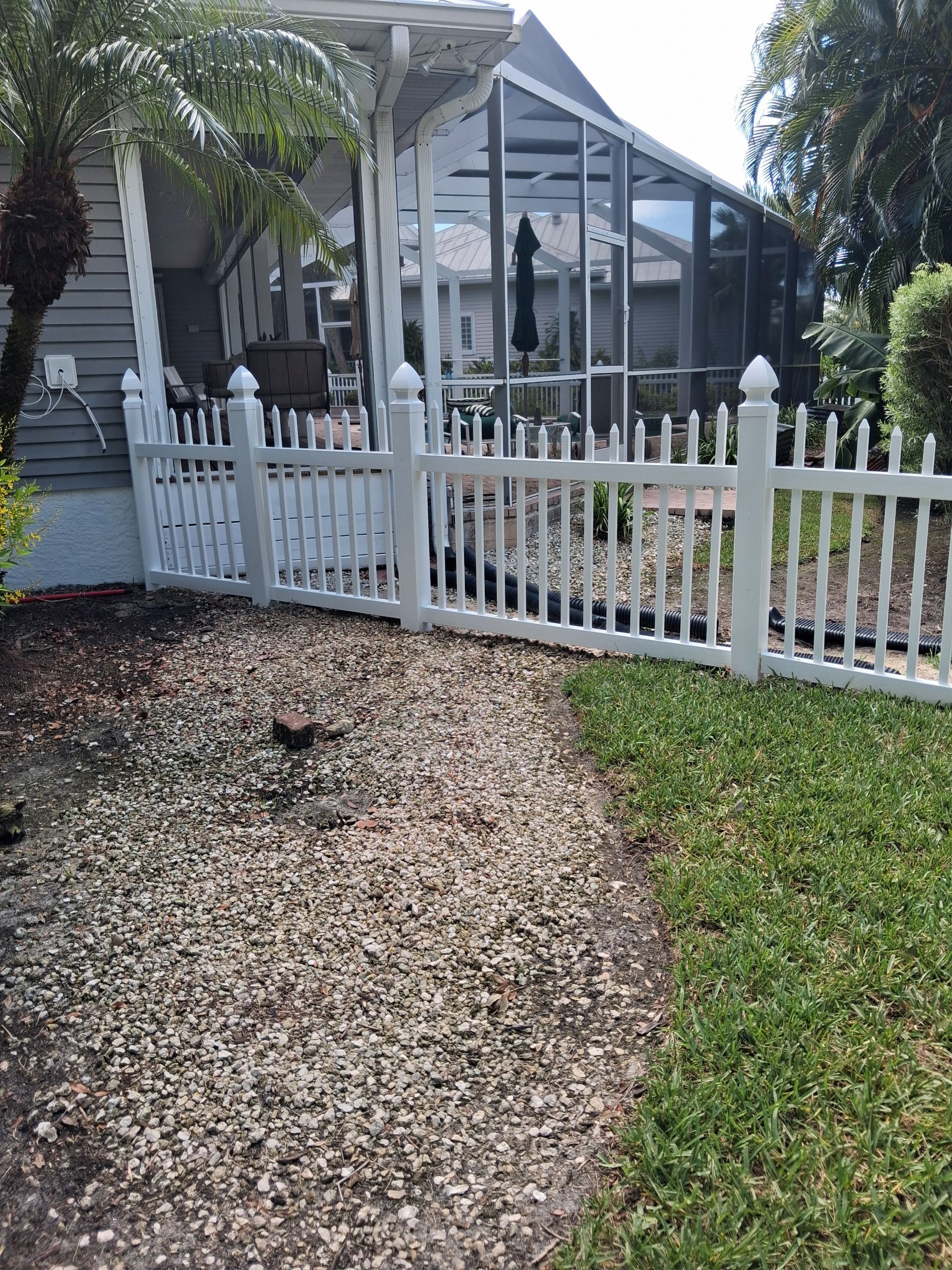 White Vinyl Picket and Privacy Fence Installation in Fort Myers by True Fence LLC