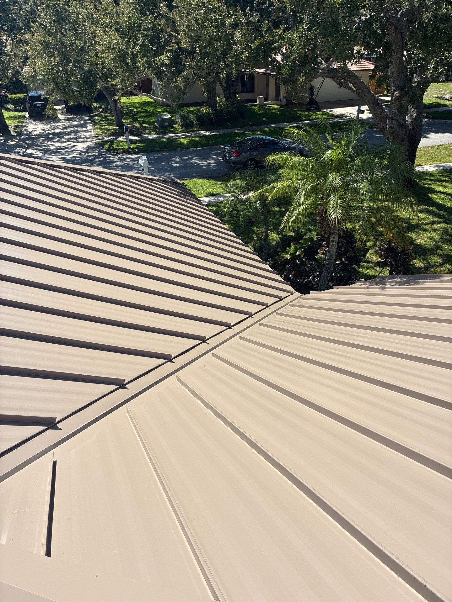 24ga 1.5" Mechanical Seam Buckskin  by Total Roofing System The Metal Roof Experts