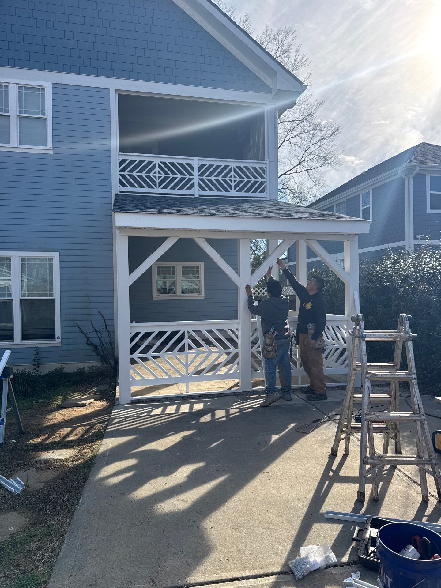 Durham Pergola-to-Screened Porch Transformation by The Remodeling Company