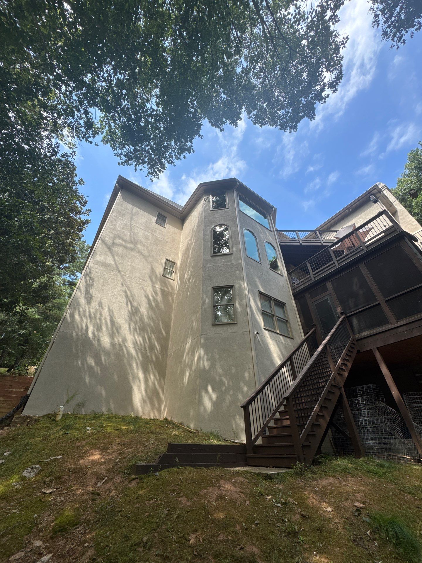 Full Exterior Stucco Painting and Restoration in Roswell Georgia by Swift Home Renovations