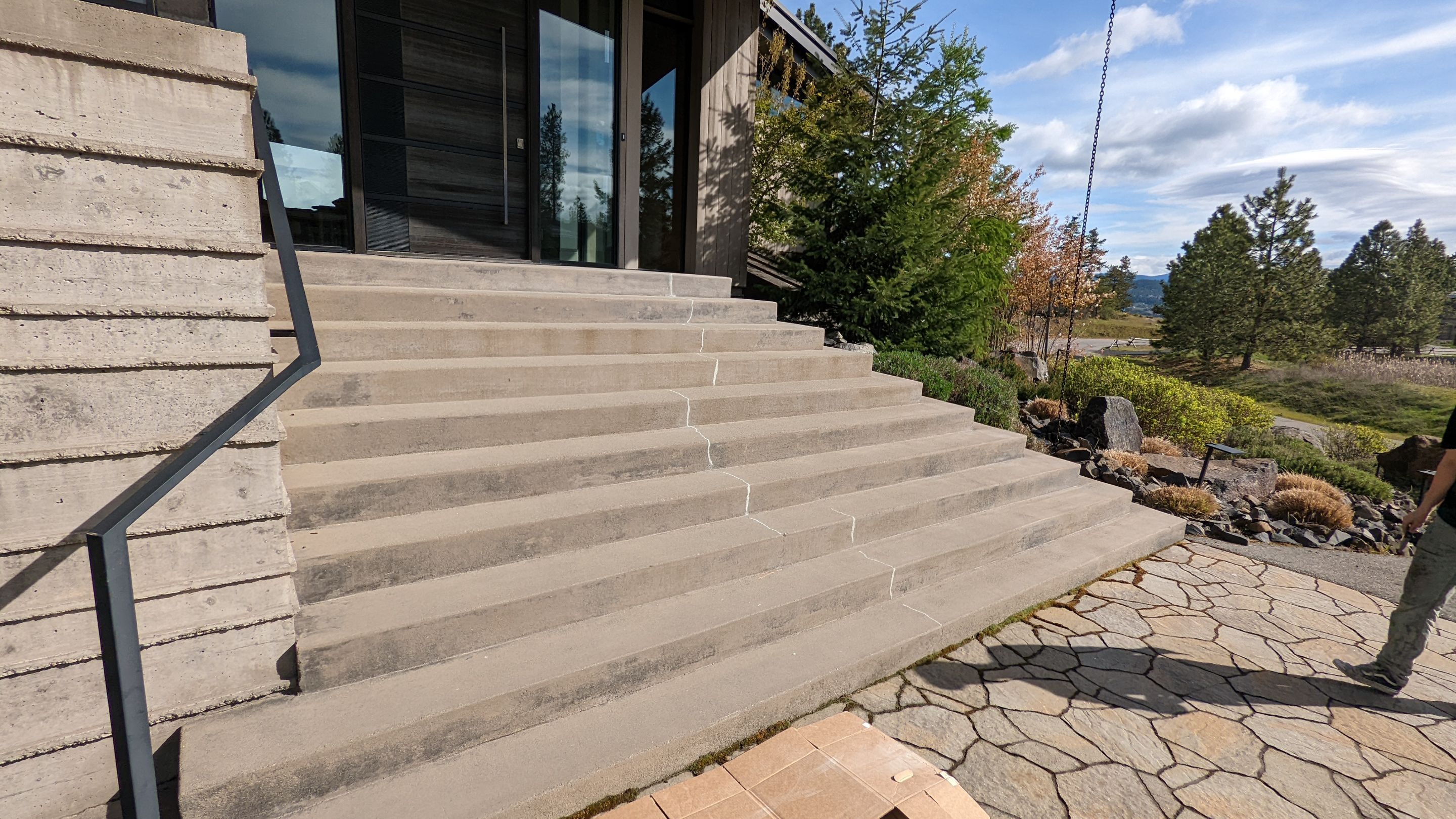 Entryway Transformation using Trail Mix 1/8" Chip by Croc Coatings, LLC