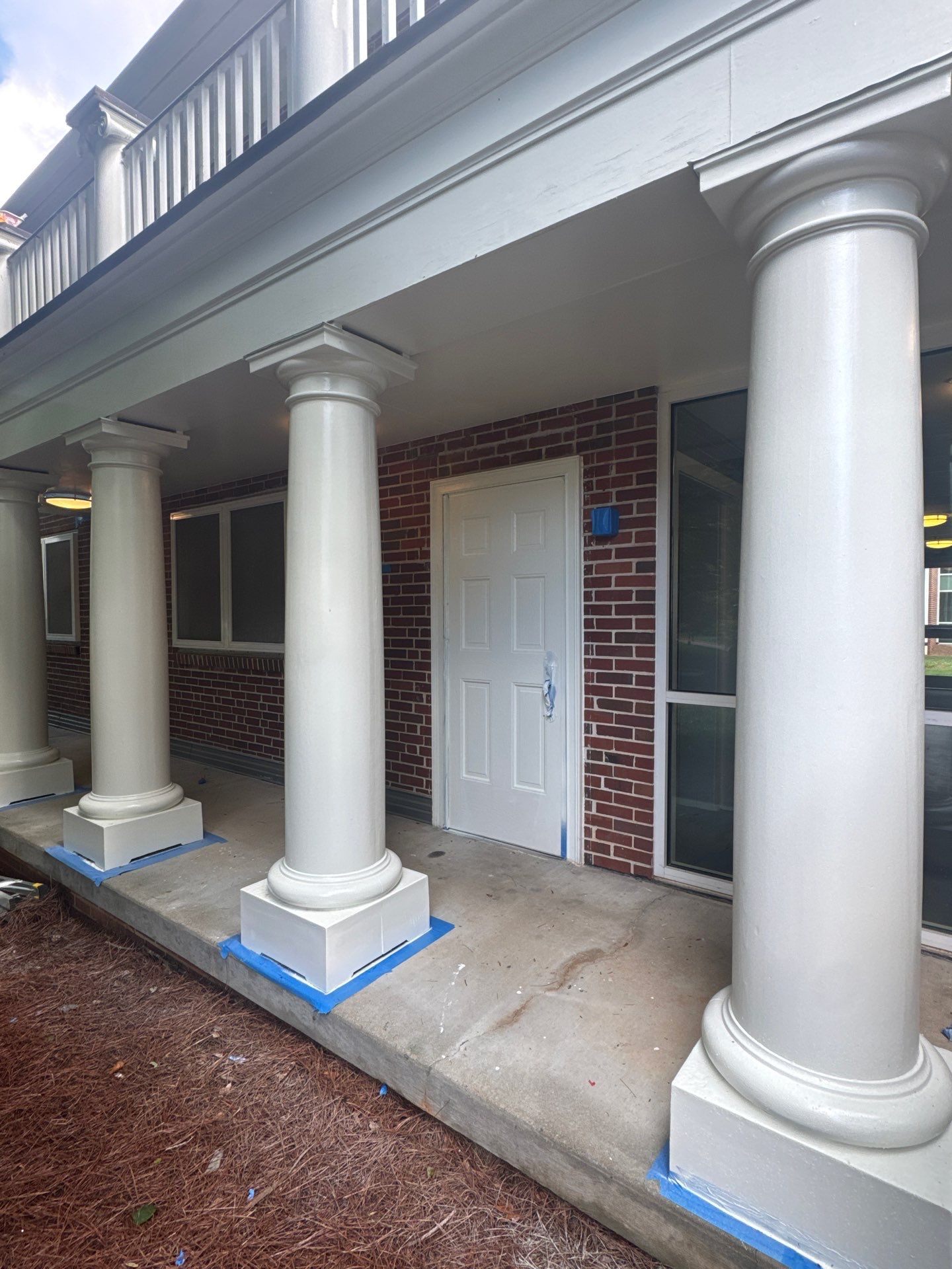 Architectural Column Restoration and Exterior Painting in Oxford by PGP Surface Solutions, LLC