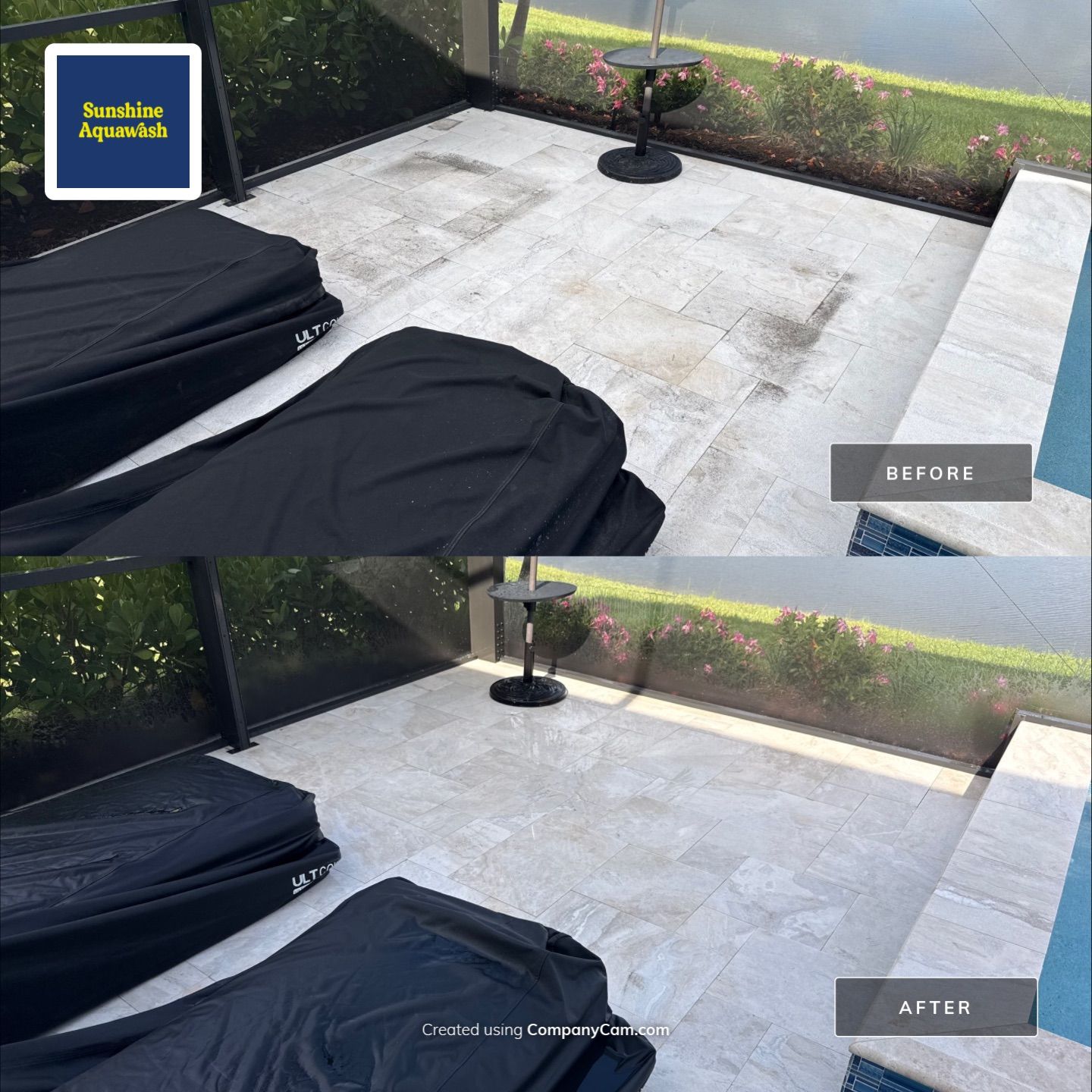 Paver Pool Deck Cleaning in Esplanade at Artisan Lakes – Palmetto, FL by Sunshine AquaWash