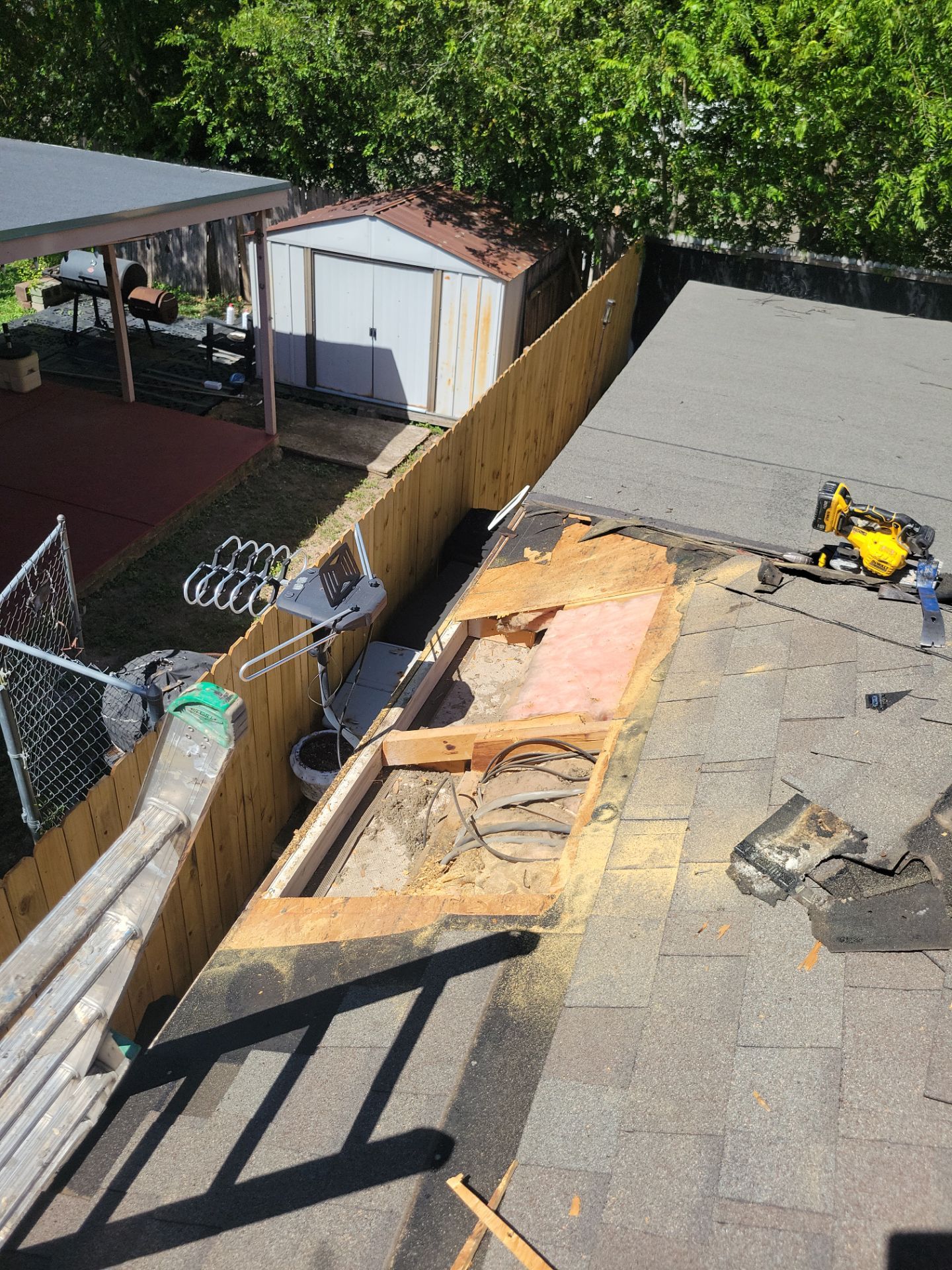 Residential Roof Sheathing Replacement and Interior Wall Repair in San Antonio by Heaven Sent Roofing, LLC