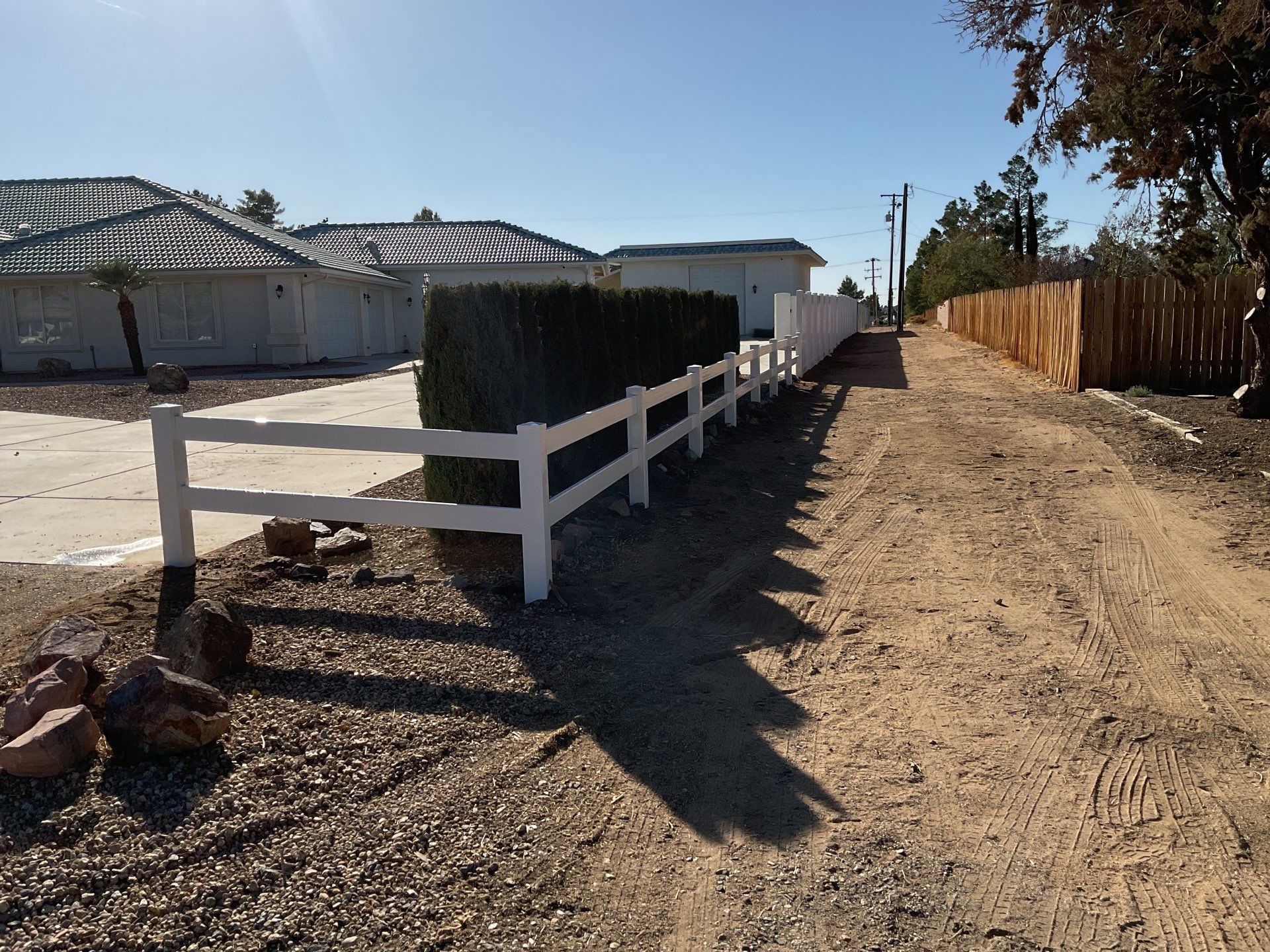 Fence Installation using Ranch Style Vinyl by Fence Guys Inc. 