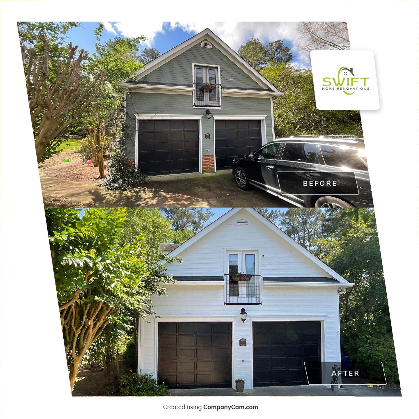 Full Exterior Painting and Brick Refinishing in Dunwoody, Georgia by Swift Home Renovations