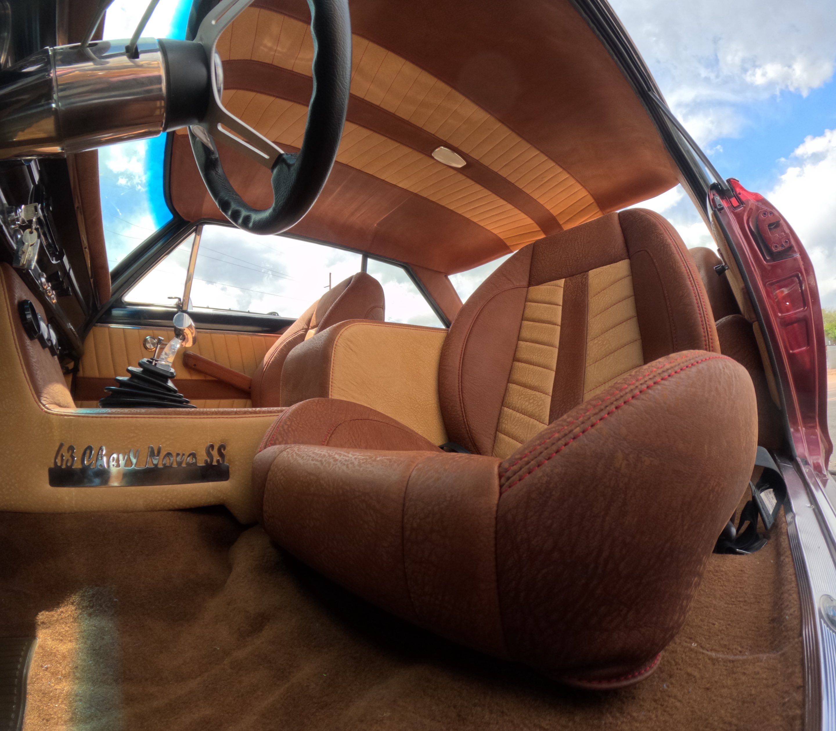 1963 Nova SS Custom Leather Interior  by Rocky Mountain Upholstery Co