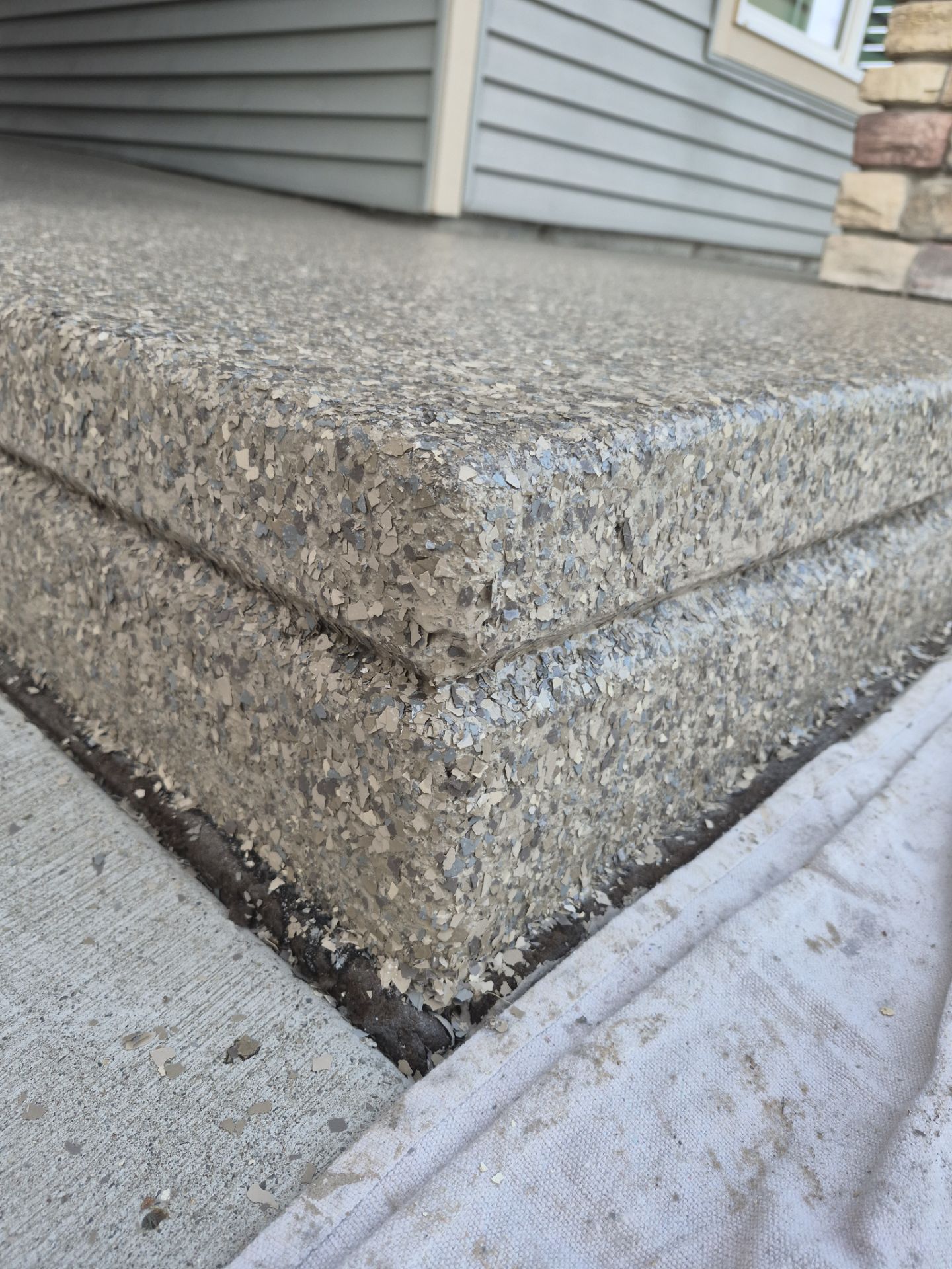 Front Porch Entryway Transformation With Trail Mix Flake Finish by Croc Coatings, LLC