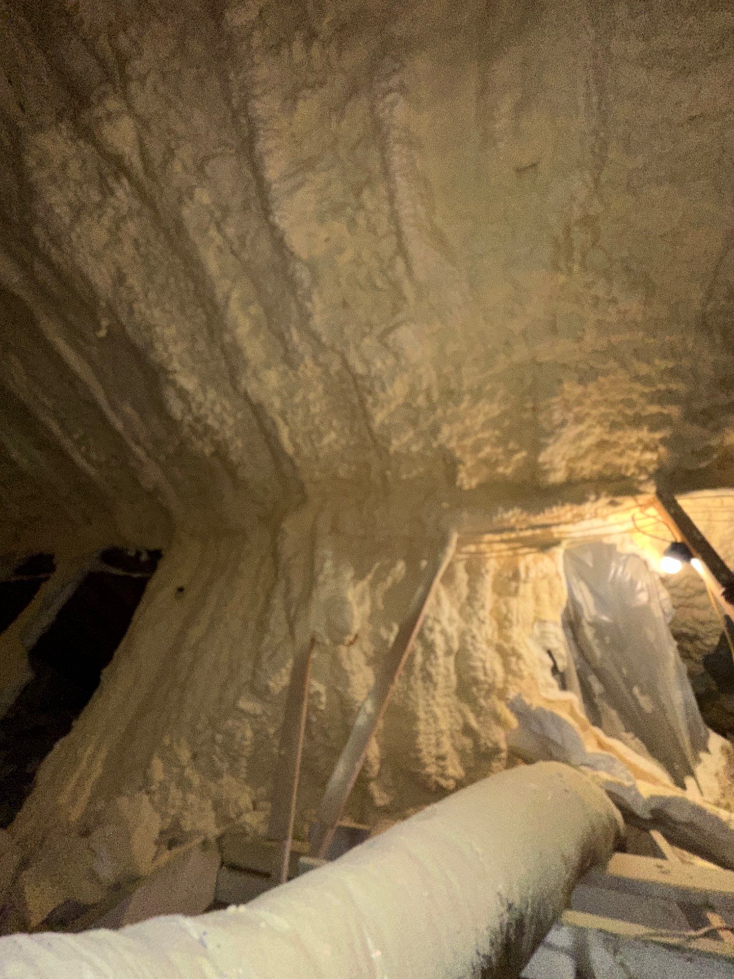 Spray foam insulation removal & re spray by Apex Insulation Solutions