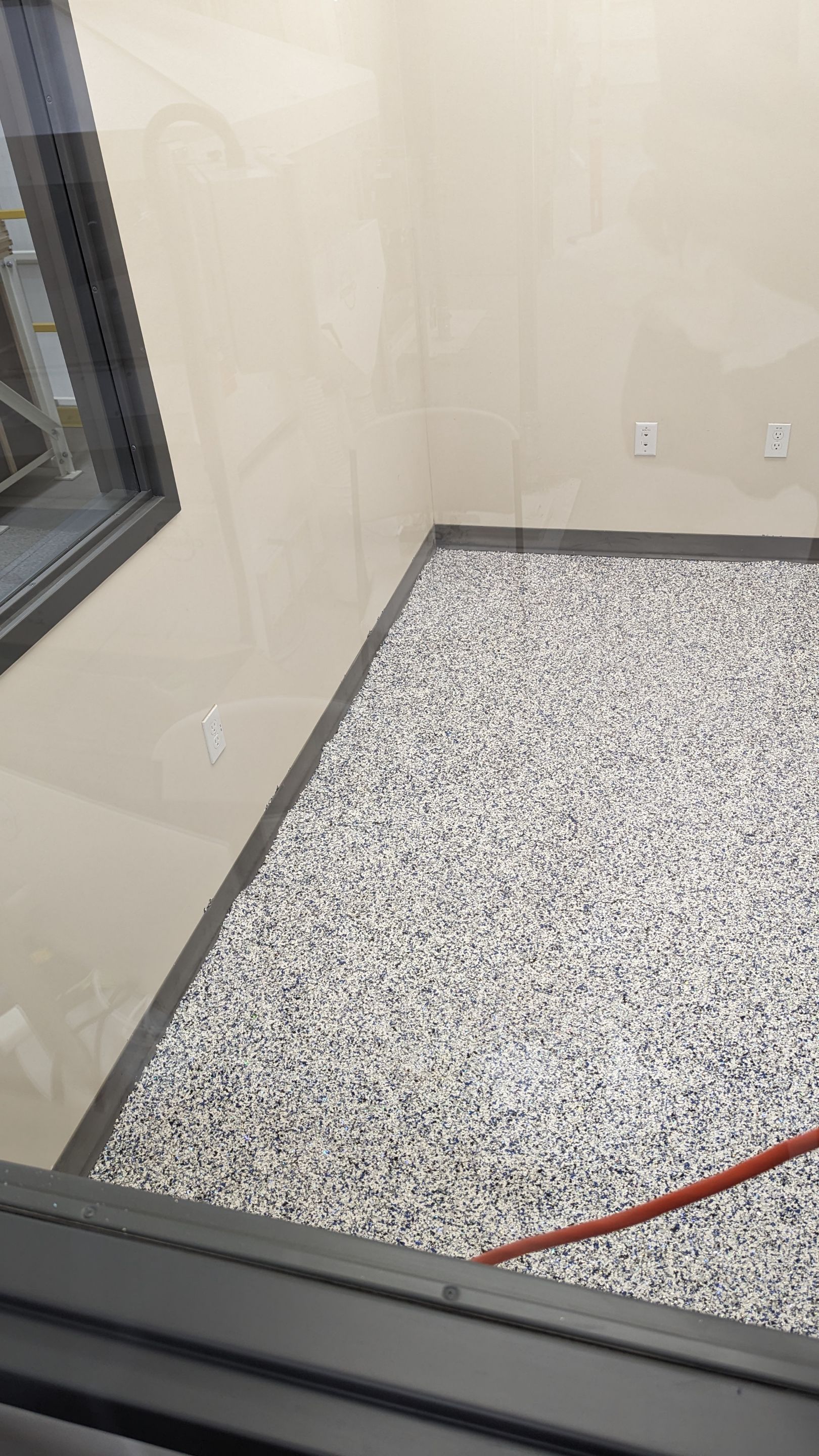 Commercial Floor Transformation using Aurora Accent W/Hypnotic Blue by Croc Coatings, LLC