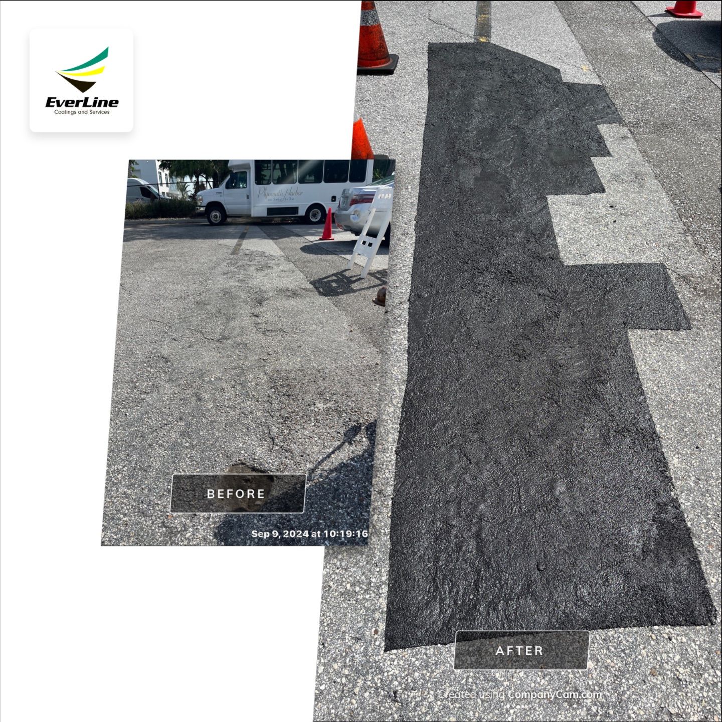 Asphalt Maintenance & Safety Markings at Plymouth Harbor by Everline Coatings & Services - Southwest FL