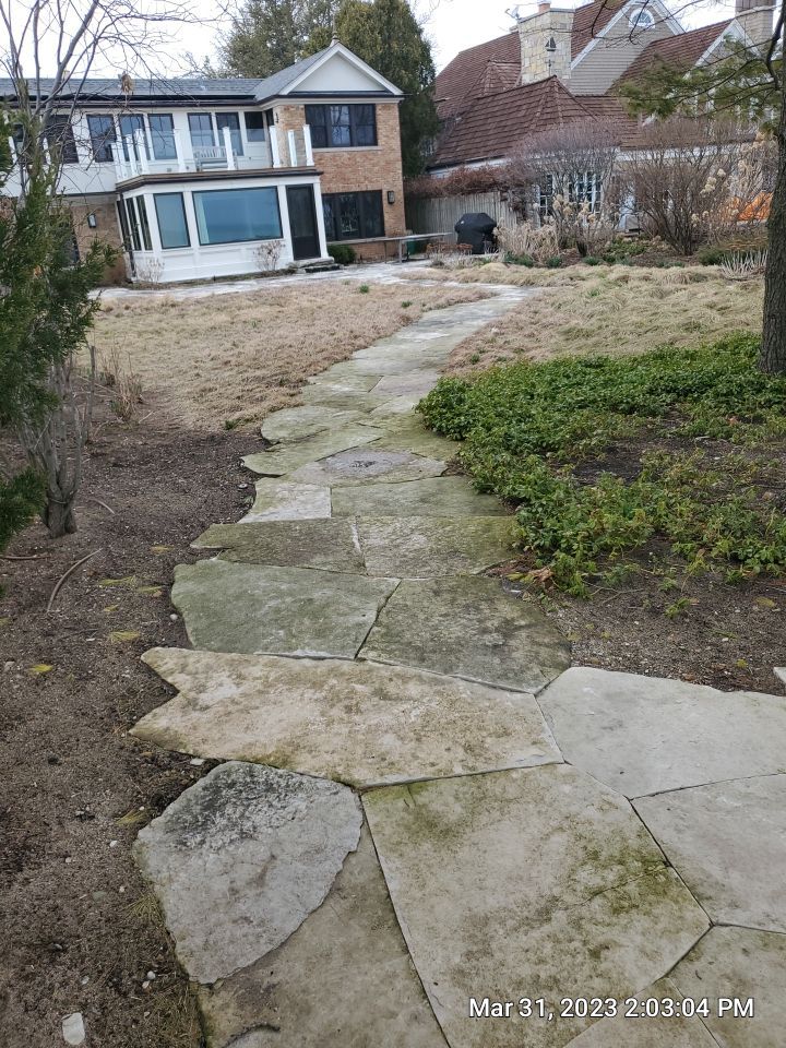 Evanston, IL stone patio cleaning by Northern Power Washing LLC.