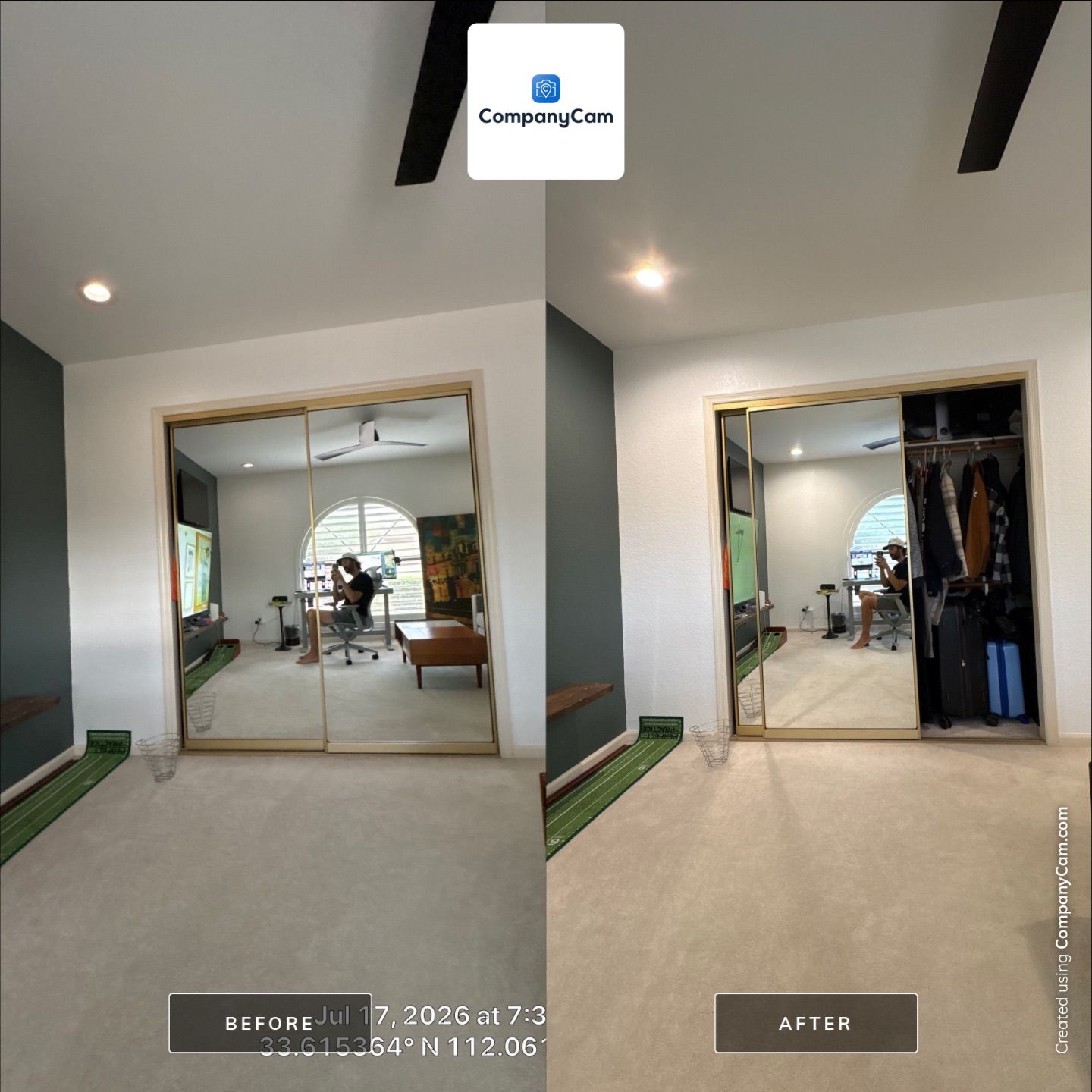 Custom Home Office and Multi-Media Room Renovation in Phoenix by CompanyCam Sales Demo