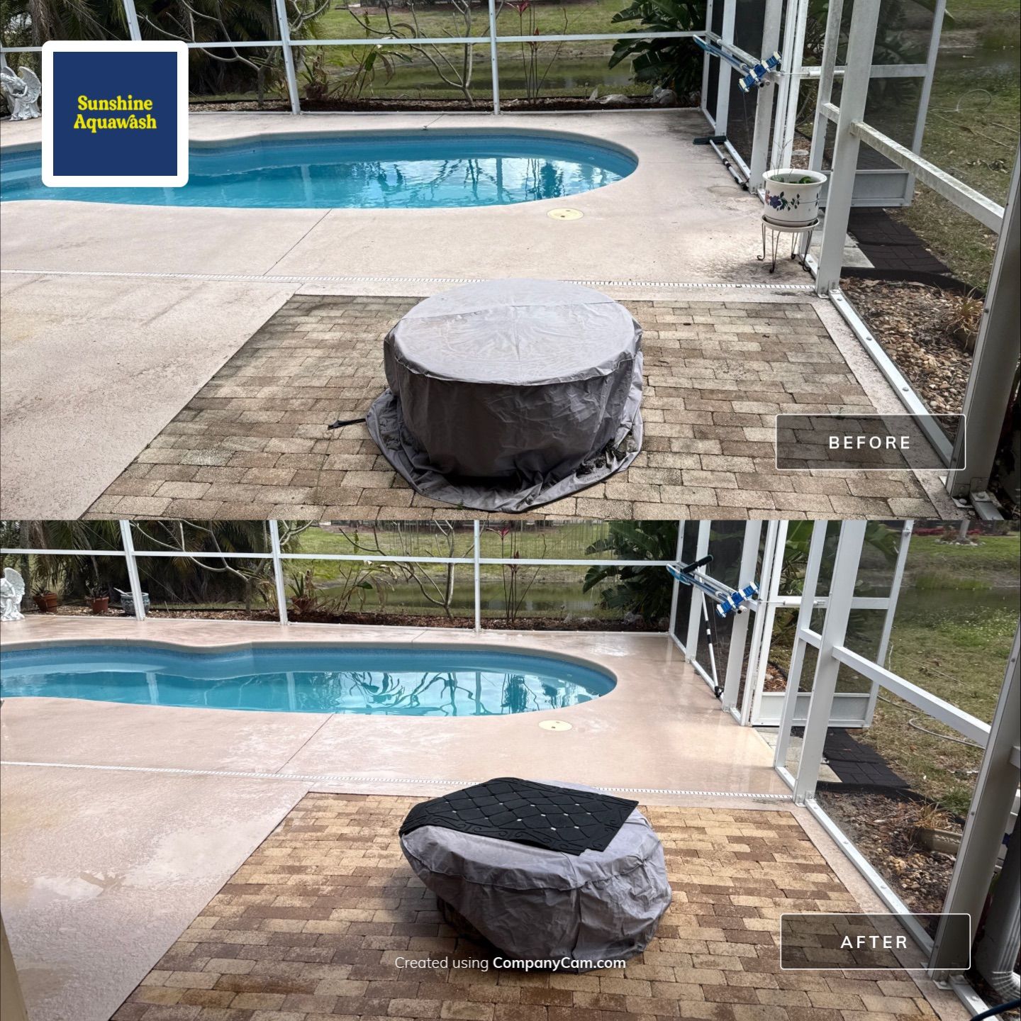 Pool Cage & Painted Pool Deck Cleaning in Sarasota, FL | Soft Wash by Sunshine AquaWash