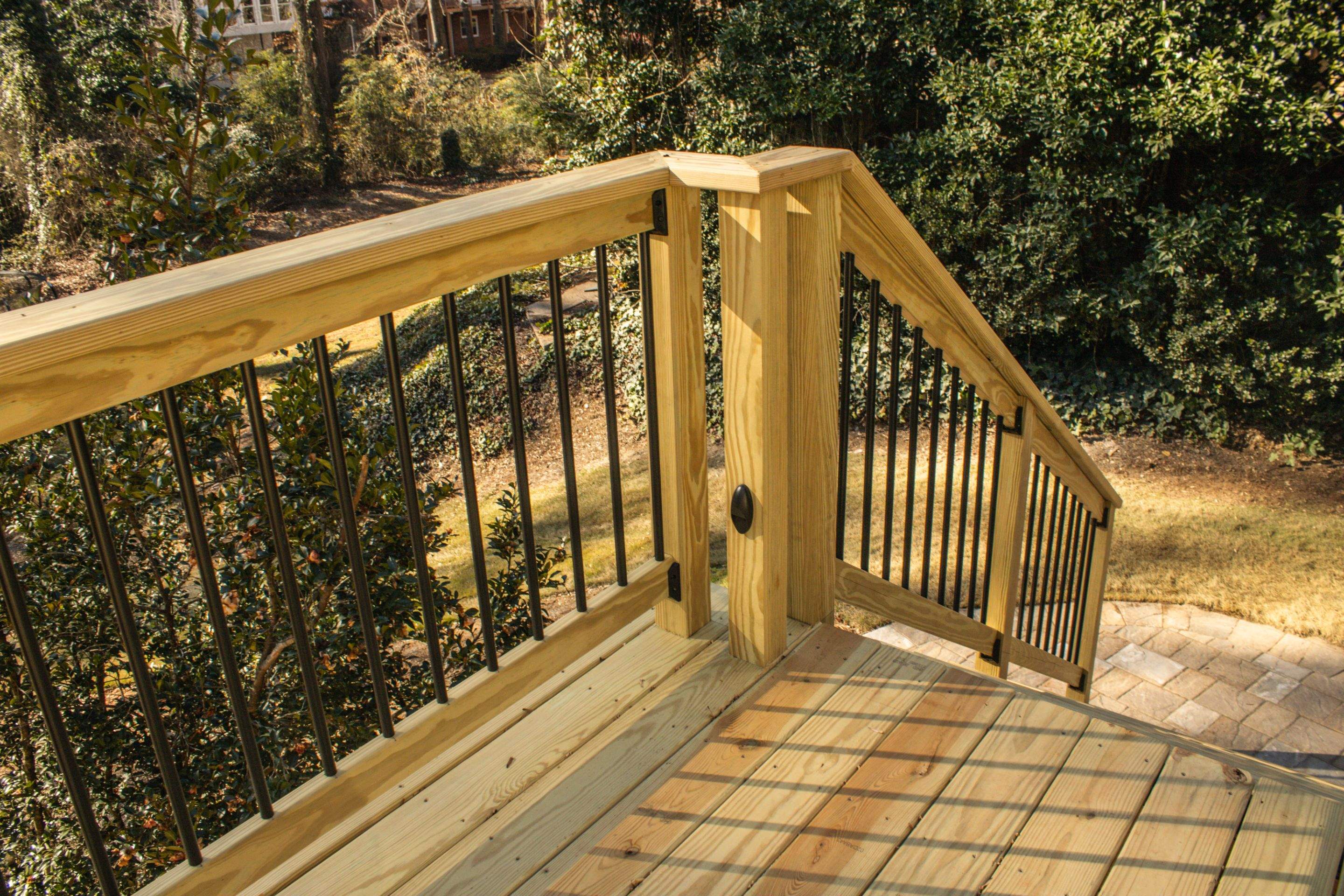 Timbertech LED Light Installation on Wood Deck Build in Marietta, GA by Nelson Exteriors 