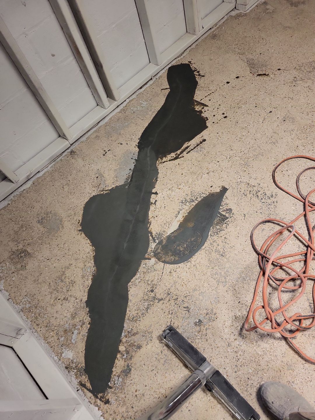 Basement Concrete Floor Coating with Penntek Flake System by Spectrum Painting, LLC