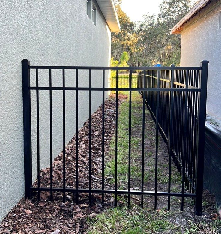 Aluminum Fence Installation using Black 3 Rail Aluminum Fence by Asap fence and gates, LLC