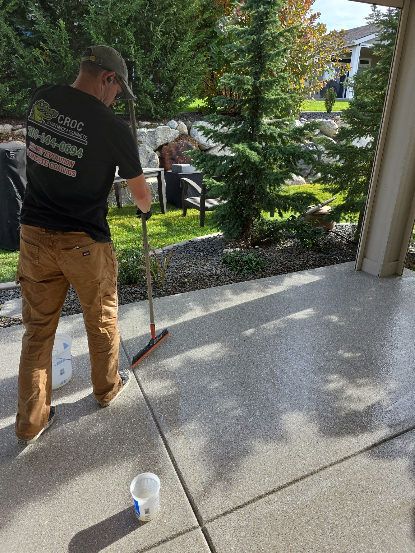 Front Porch and Back Patio Concrete Transformation in Liberty Lake by Croc Coatings, LLC