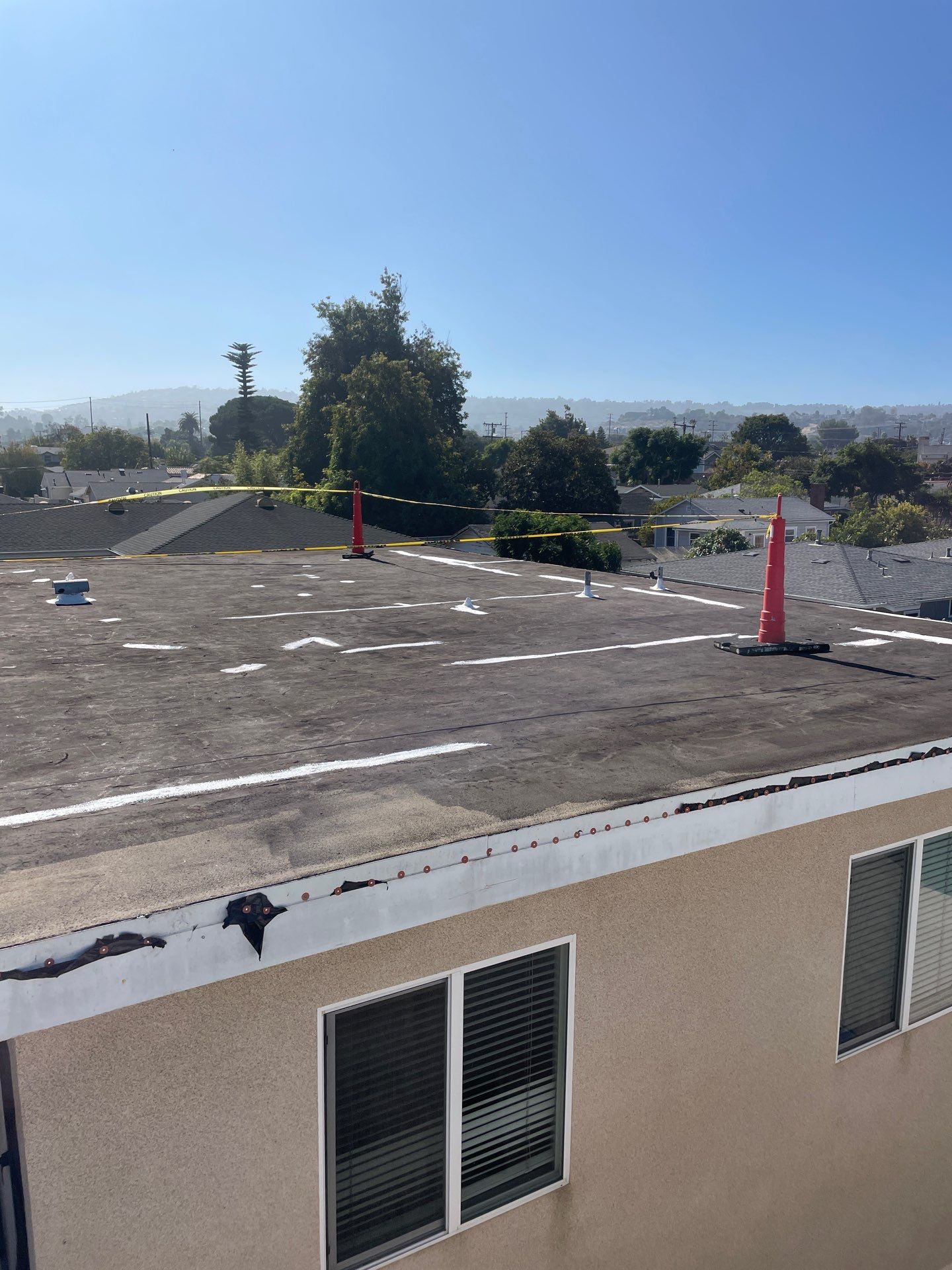 Silicone Membrane installation in LOMITA, CA. by Hull Brothers Roofing