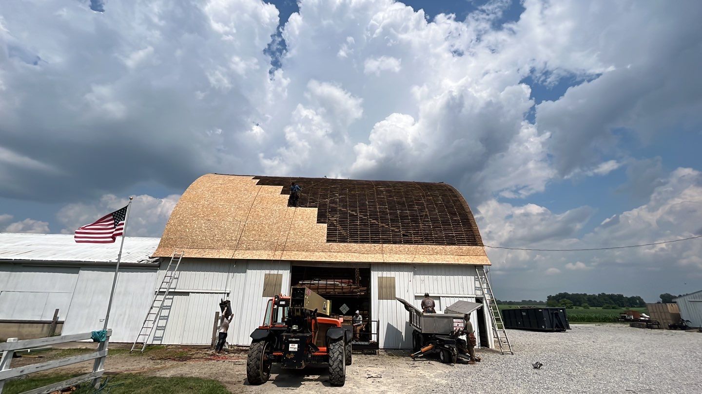 Barn Roofing Installation using GAF Timberline HDZ Charcoal by Nitro Roofing and Construction
