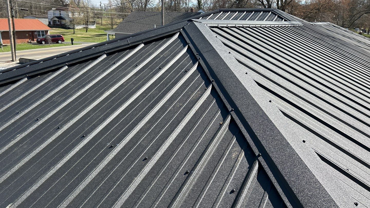 Commercial Roofing Installation using Performance Panel Metal - Frost Black by RoofX 