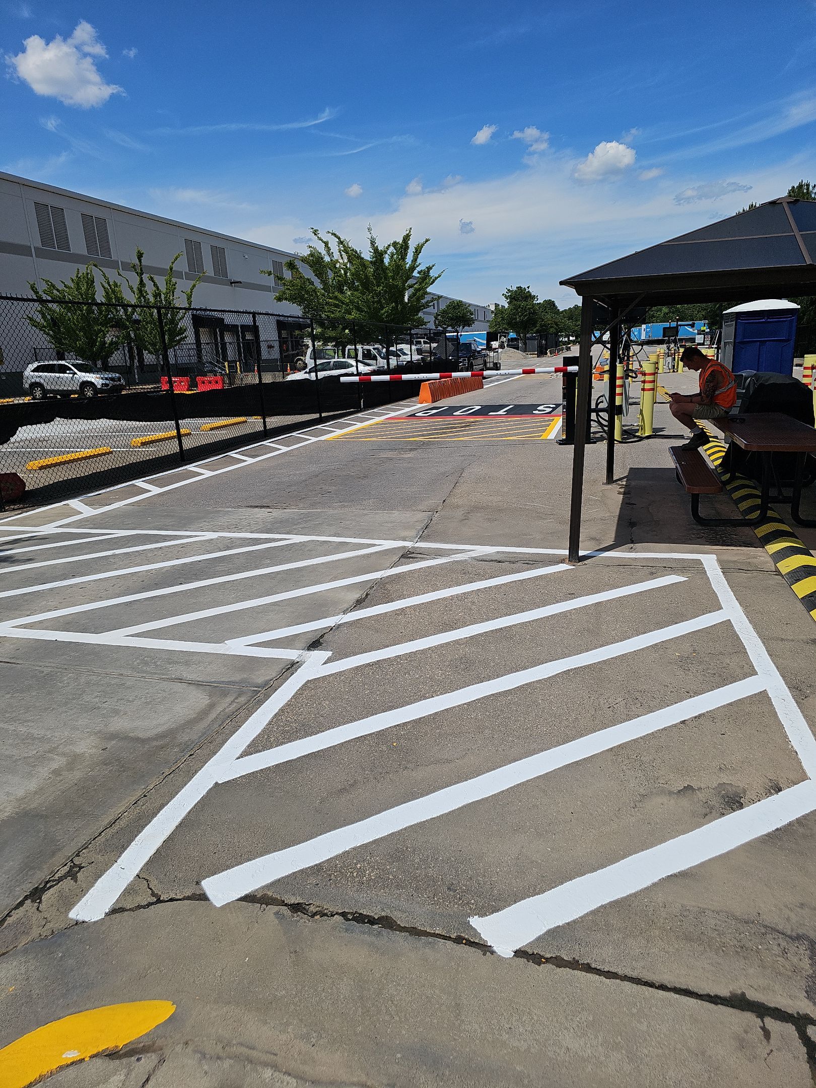Striping Amazon Parking Lot  by Billy Weatherspoon Contractor