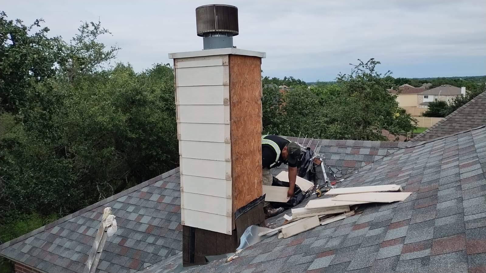 Full Architectural Shingle Roof Replacement and Decking Repair in Cedar Park by Caliber Restoration LLC