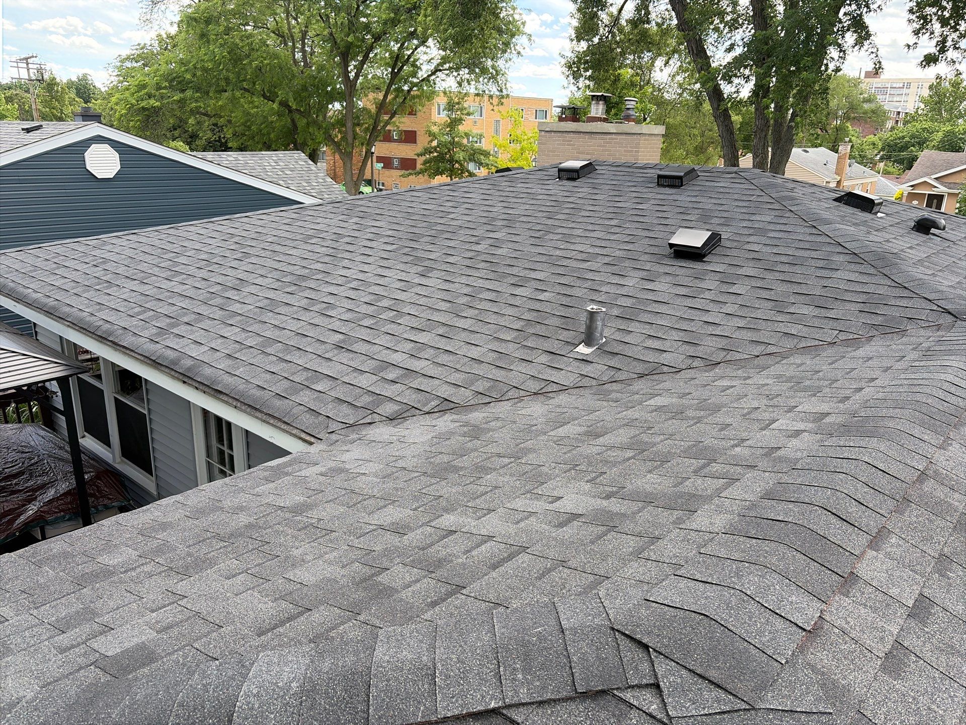 Full Architectural Shingle Roof Installation and Decking Repair in Lombard by Pro Home Services Inc