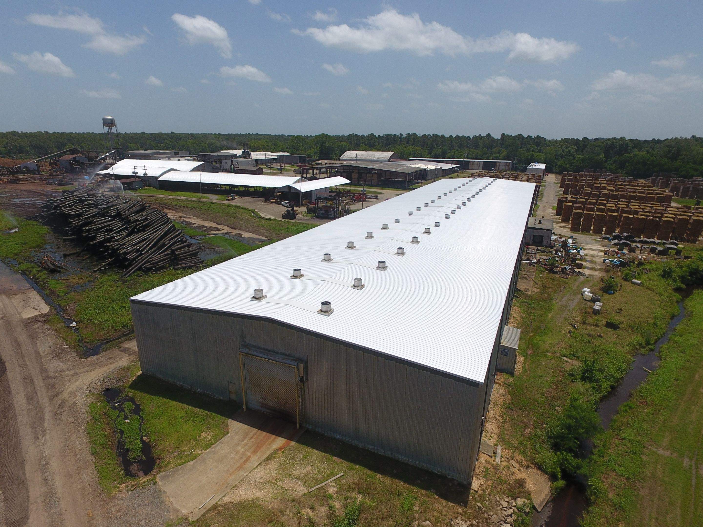 Commercial Roofing Installation using Aluminum Roofing panels by Hostetler Roofing