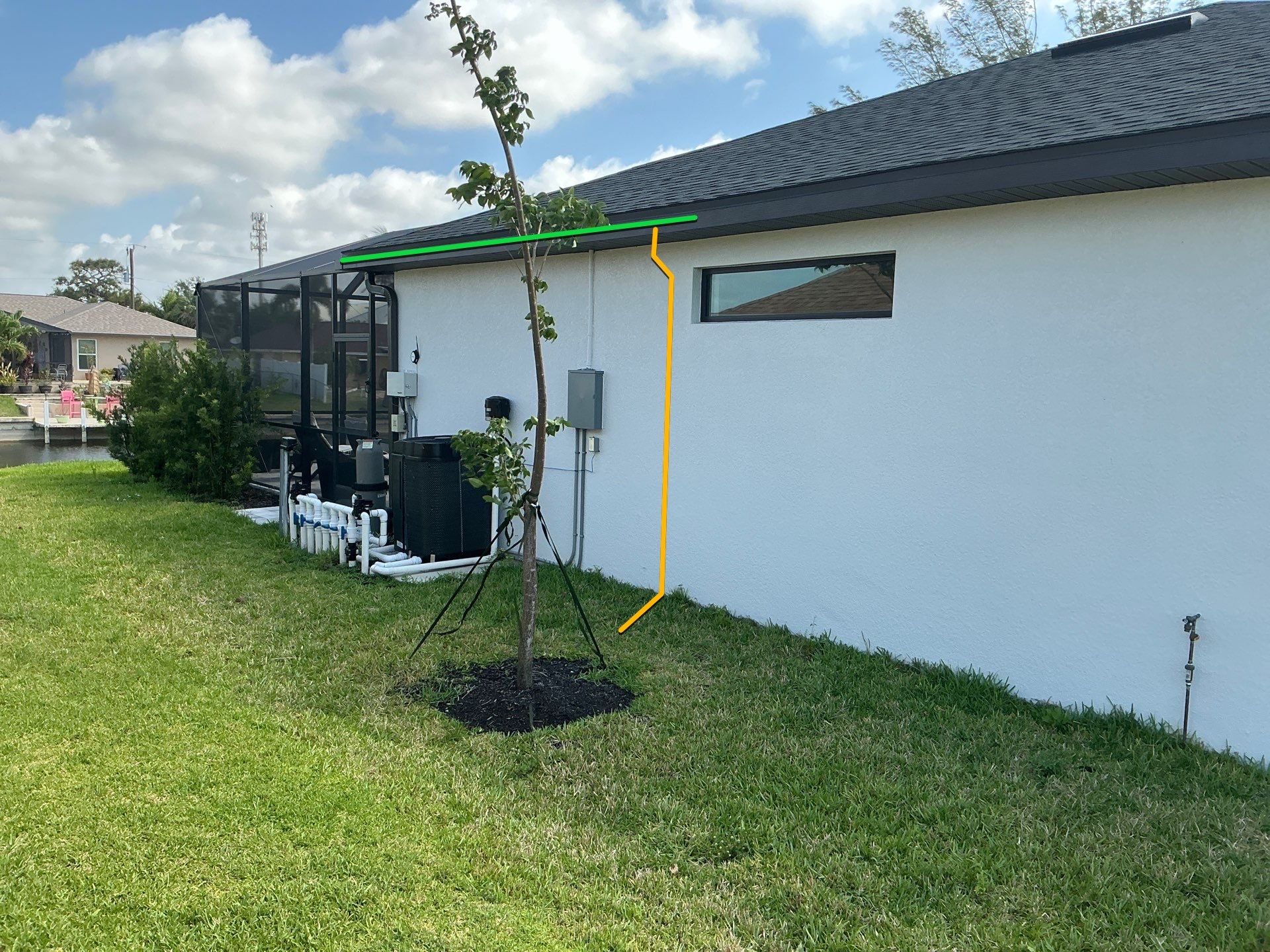 Bronze Aluminum Seamless Gutters Installed in Cape Coral FL by Gutter Professors