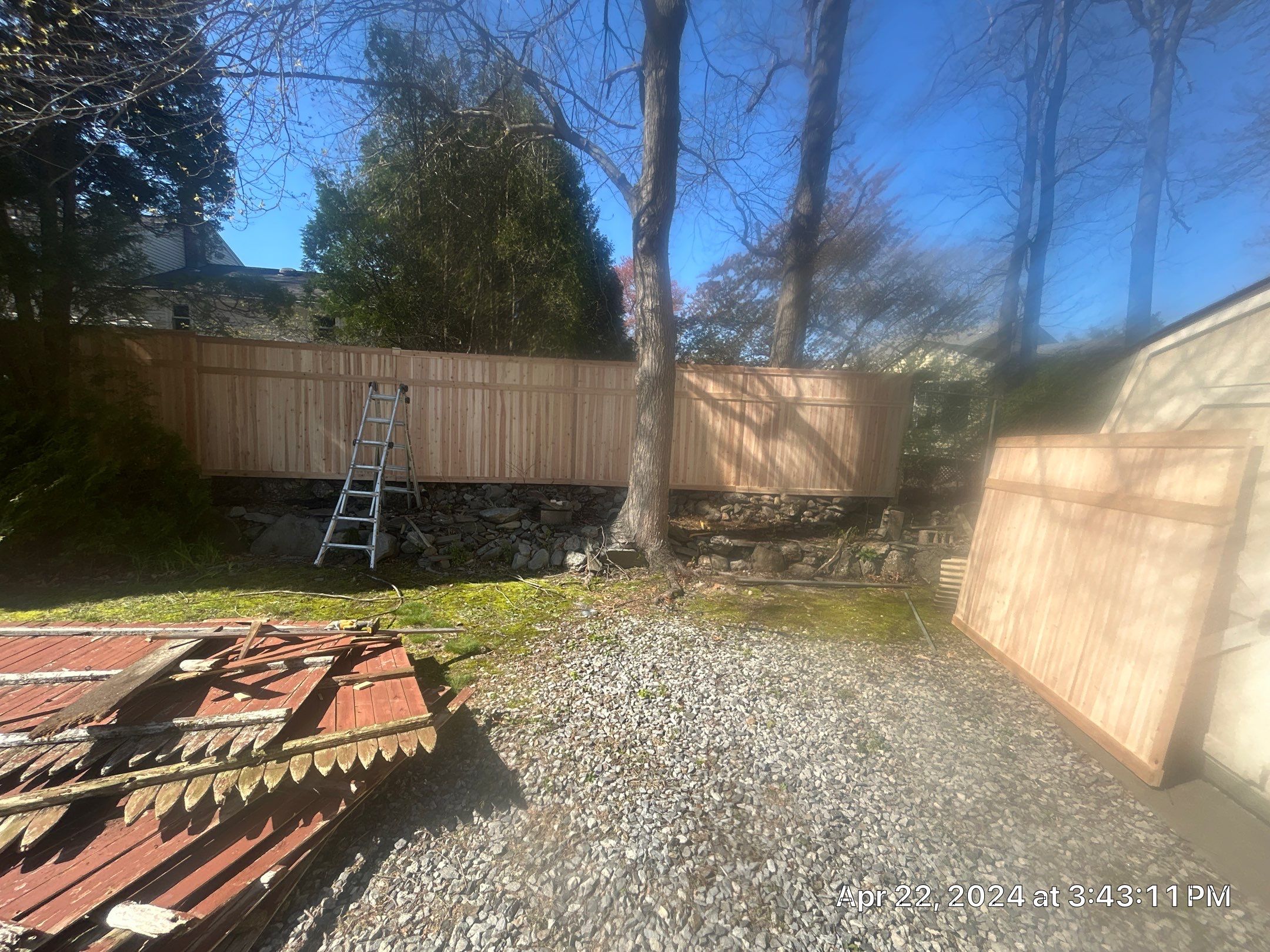 Fence Installation using Privacy Vinyl Fence by A Plus Exterior