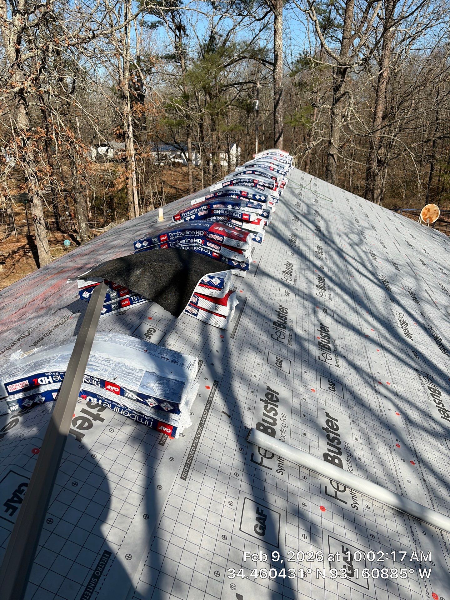 GAF Timberline HDZ Architectural Shingle Roof Replacement in Hot Springs by Temple Roofing and Exteriors