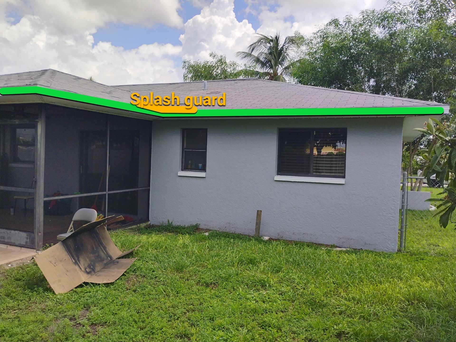 New Gutter System with Splash Guards in Cape Coral FL by Gutter Professors