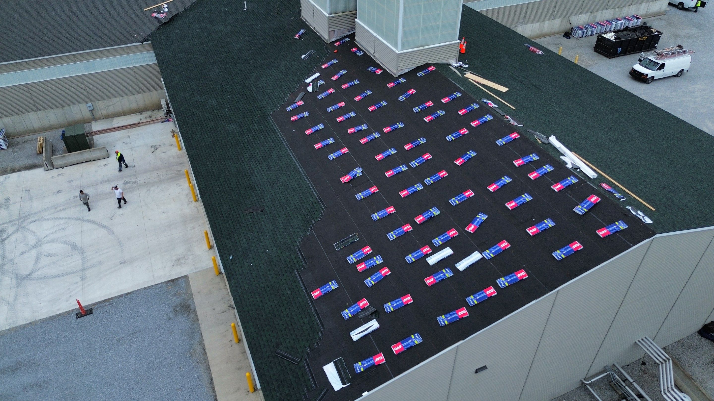 Commercial Roofing Installation using Timberline HDZ Shingles - Hunter Green by RoofX 