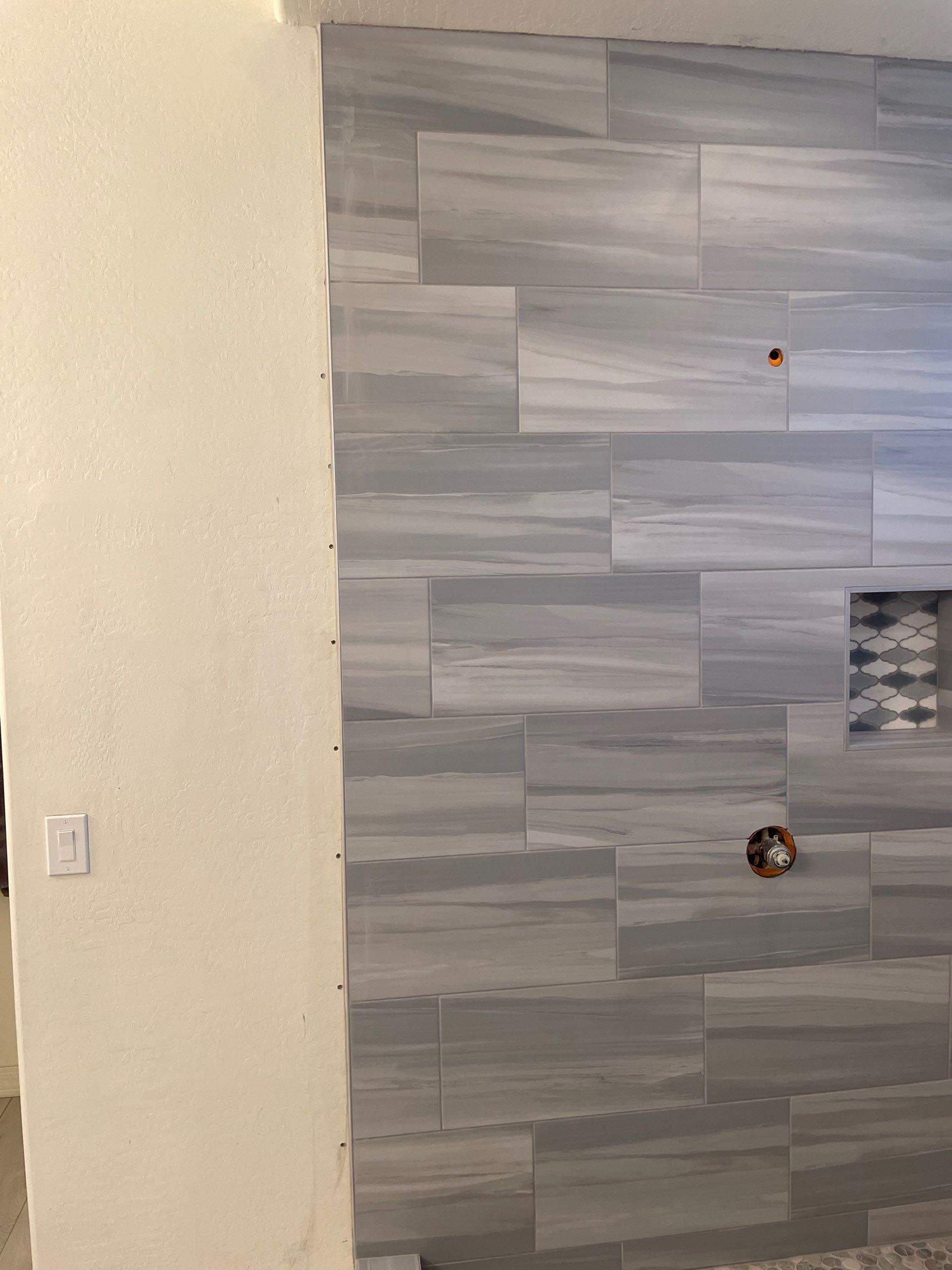 Wood Look Tile Floors and an Extra Large Shower  by Footprints Floors of Chandler 